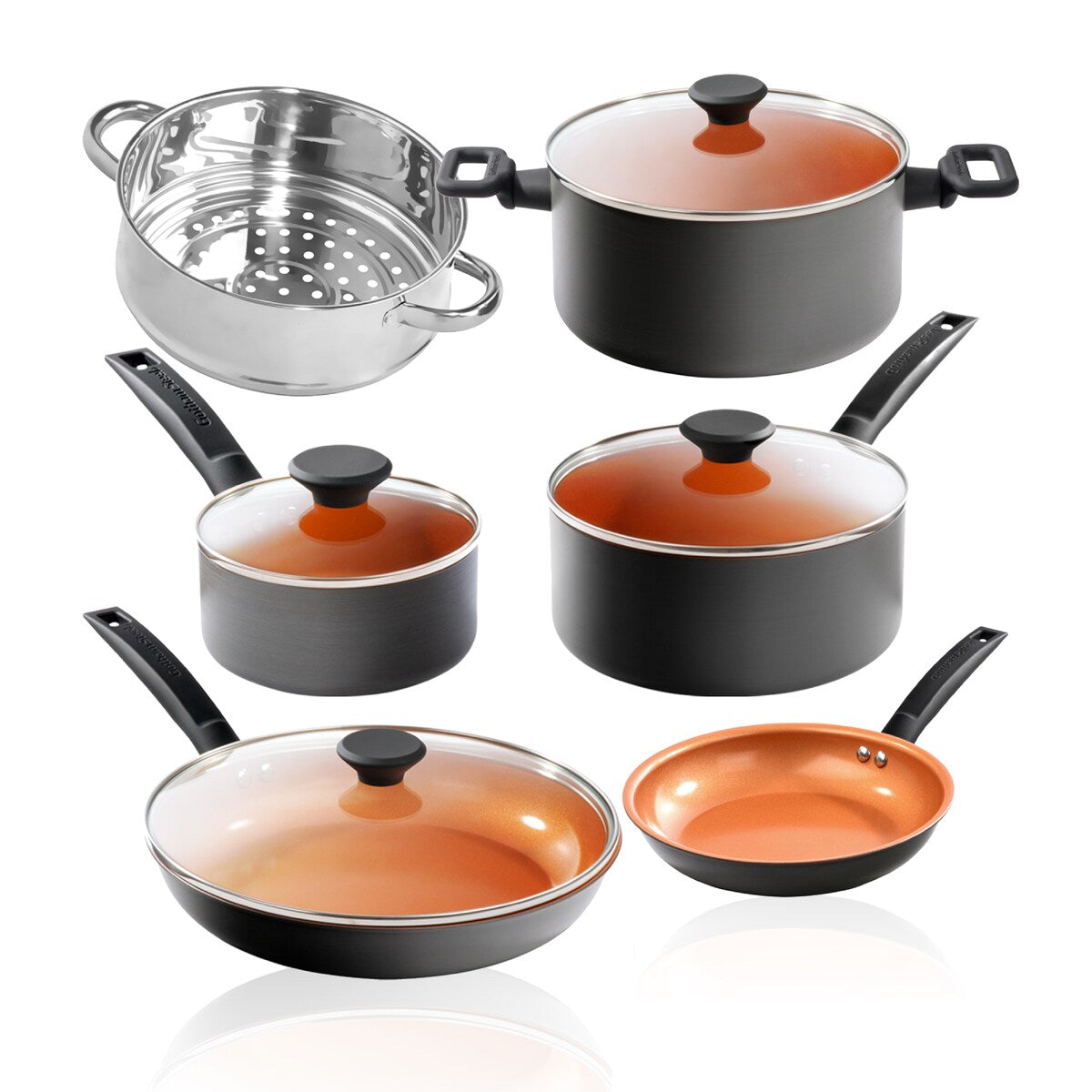 Batterie de cuisine antiadhésive anodisée dure Gotham Steel Pro Premier 10 pièces
