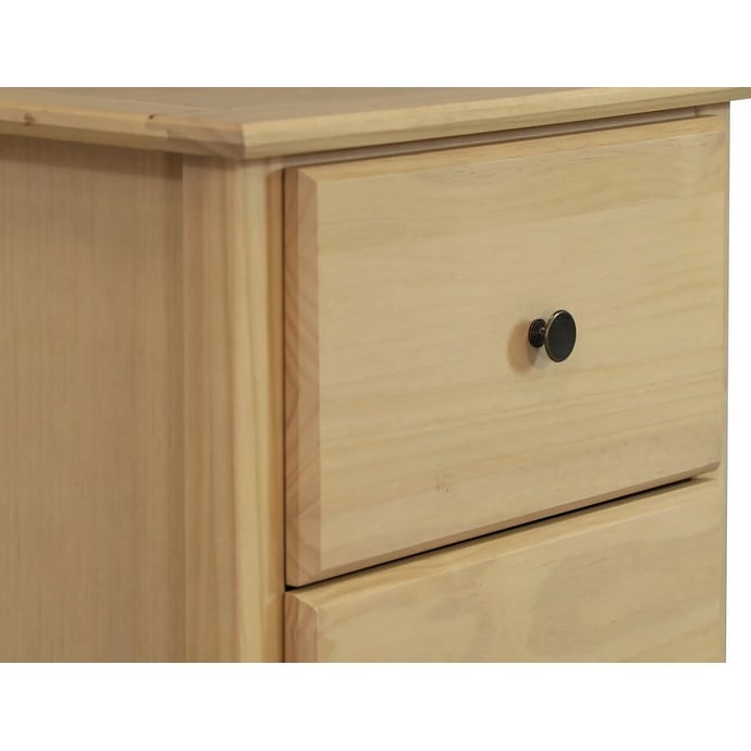 Table de chevet en bois massif à 2 tiroirs de style Shaker en bois de grain