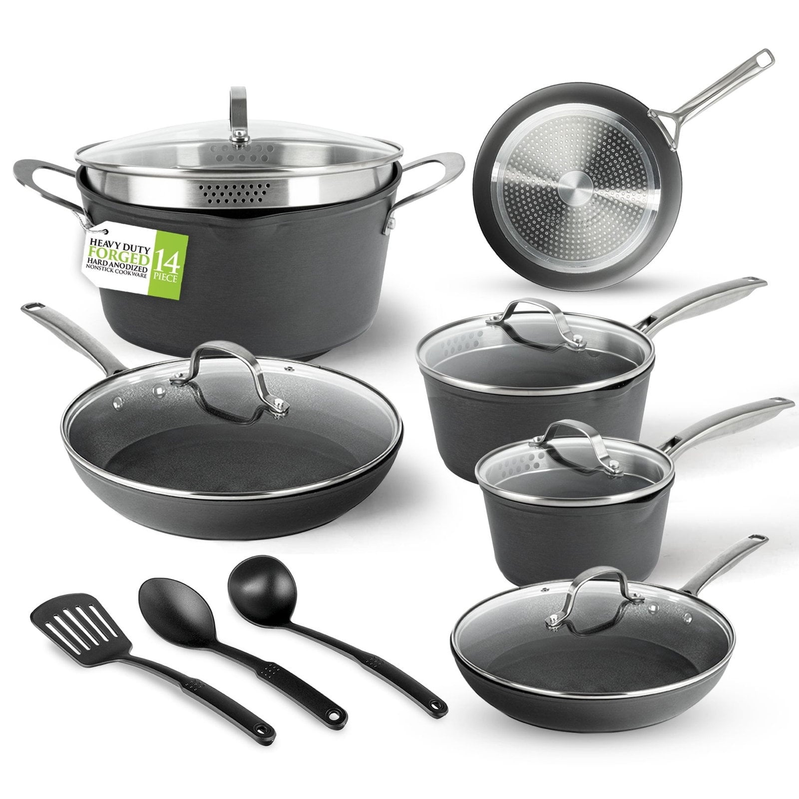 Batterie de cuisine anodisée dure Granitestone Armor Max 14 pièces