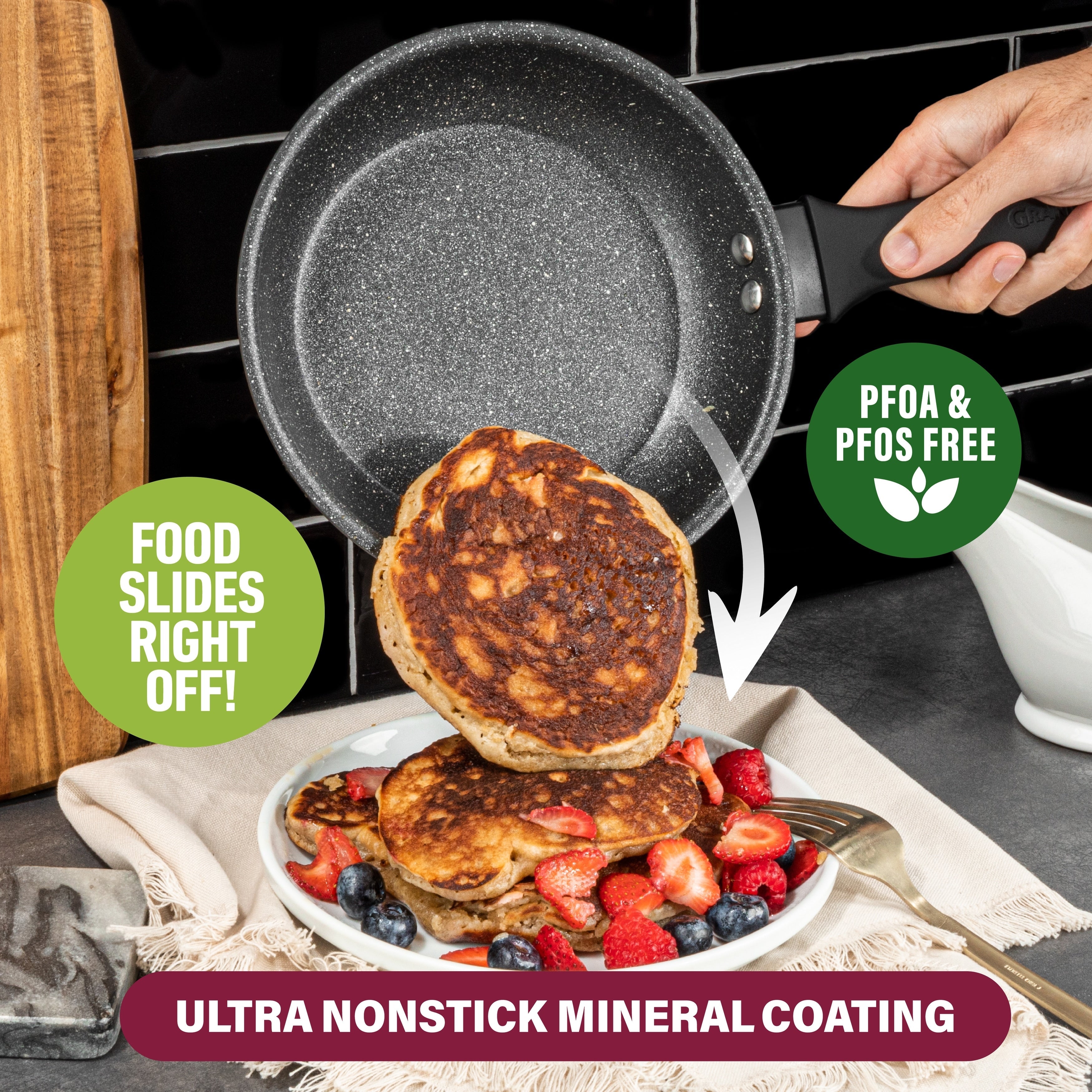 Batterie de cuisine antiadhésive anodisée dure Granitestone Pro Premier 13 pièces