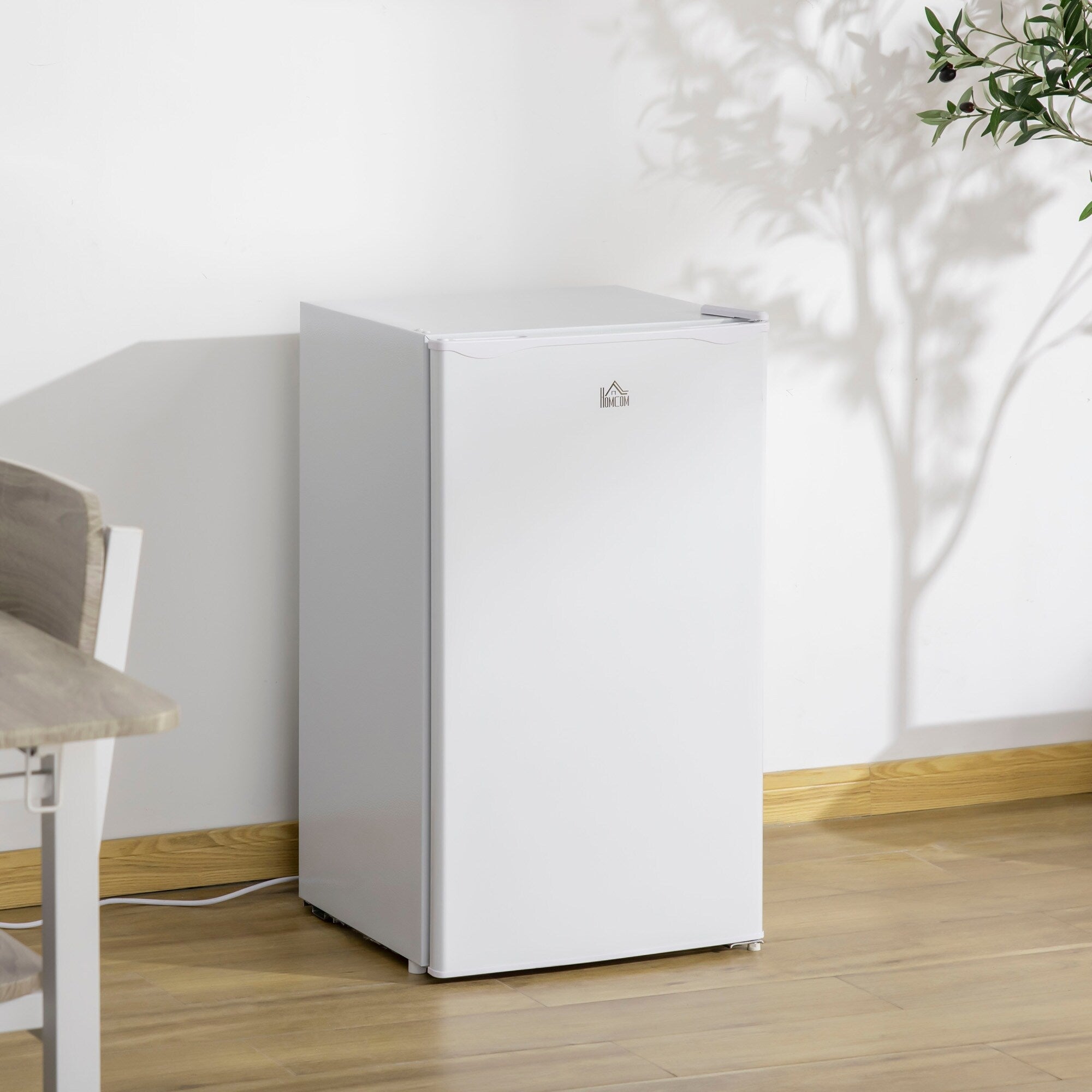 Mini-réfrigérateur compact HOMCOM de 3,2 pi³ avec congélateur, porte simple et thermostat réglable pour chambre à coucher
