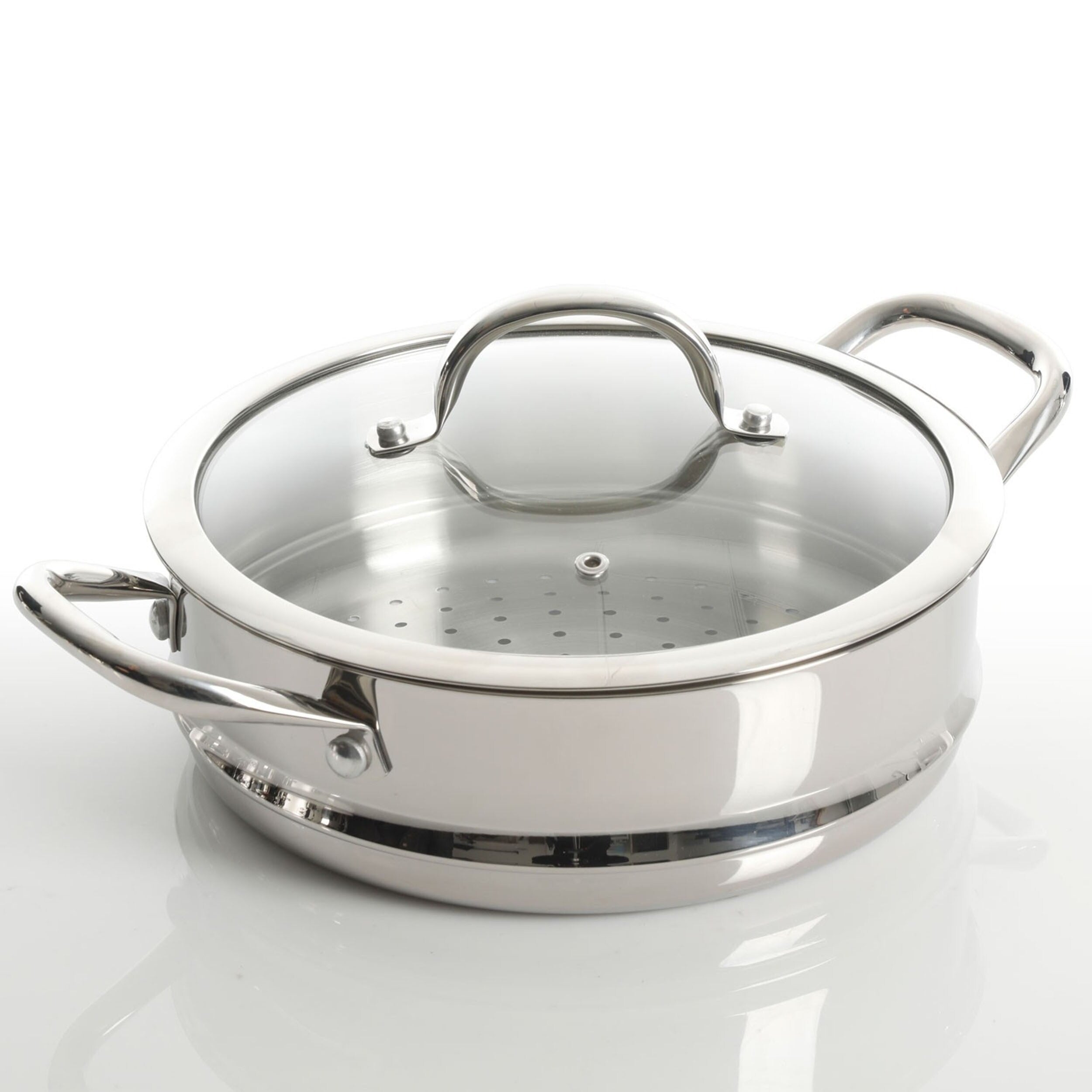 Batterie de cuisine robuste en acier inoxydable, 10 pièces