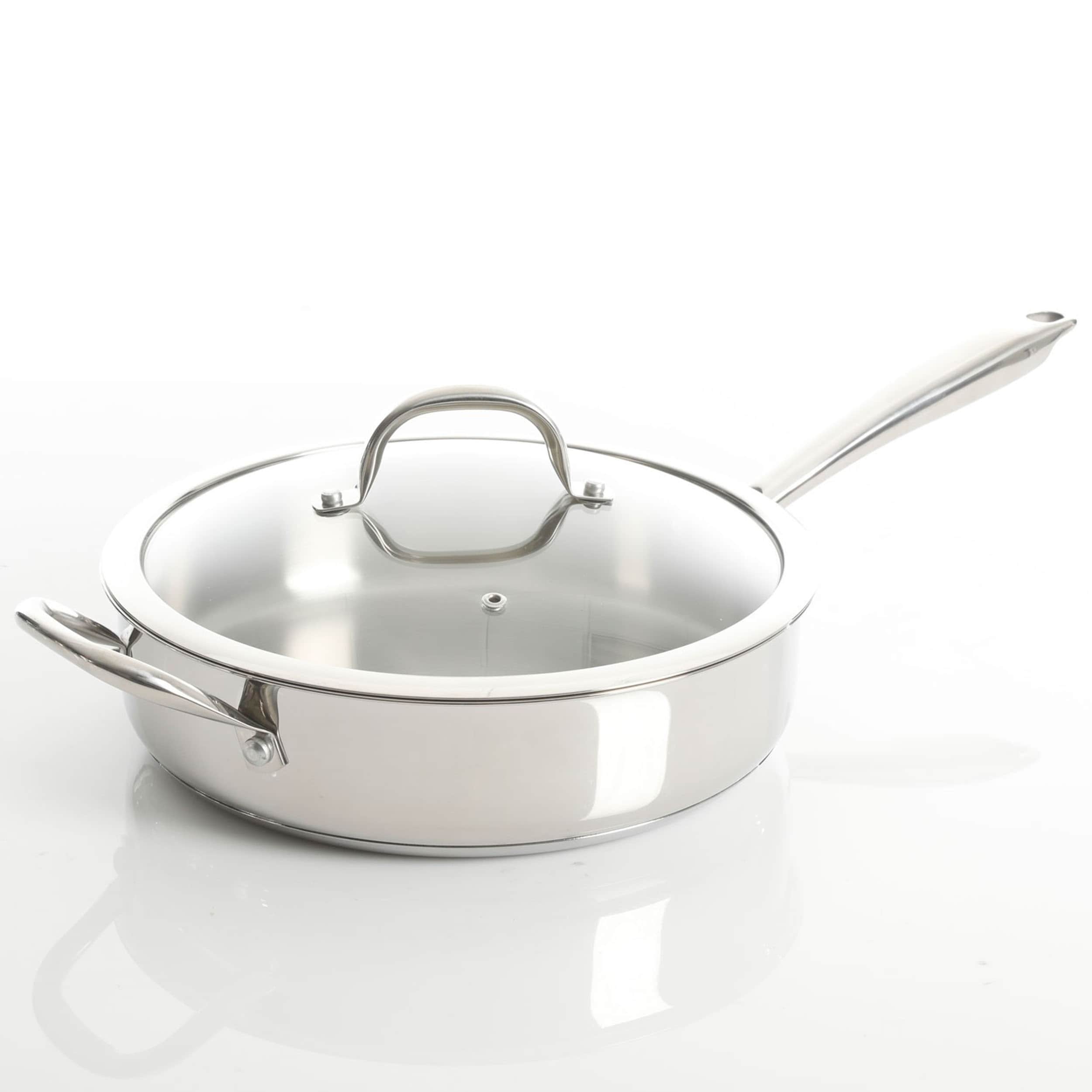 Batterie de cuisine robuste en acier inoxydable, 10 pièces