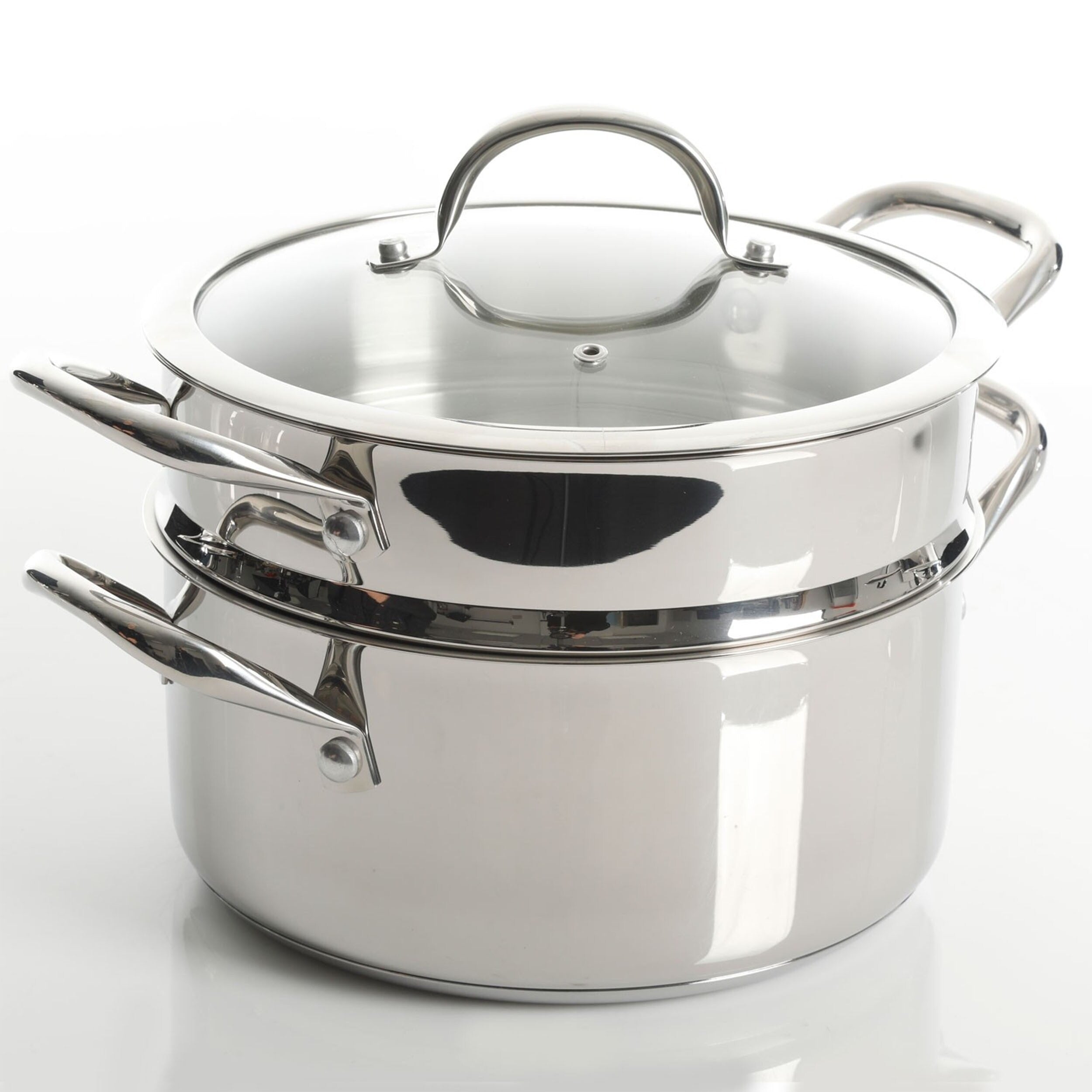 Batterie de cuisine robuste en acier inoxydable, 10 pièces