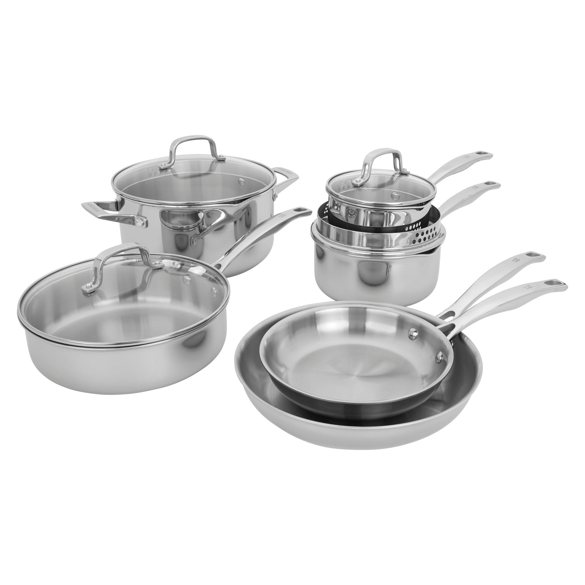 Batterie de cuisine en acier inoxydable Henckels Clad H3 10 pièces