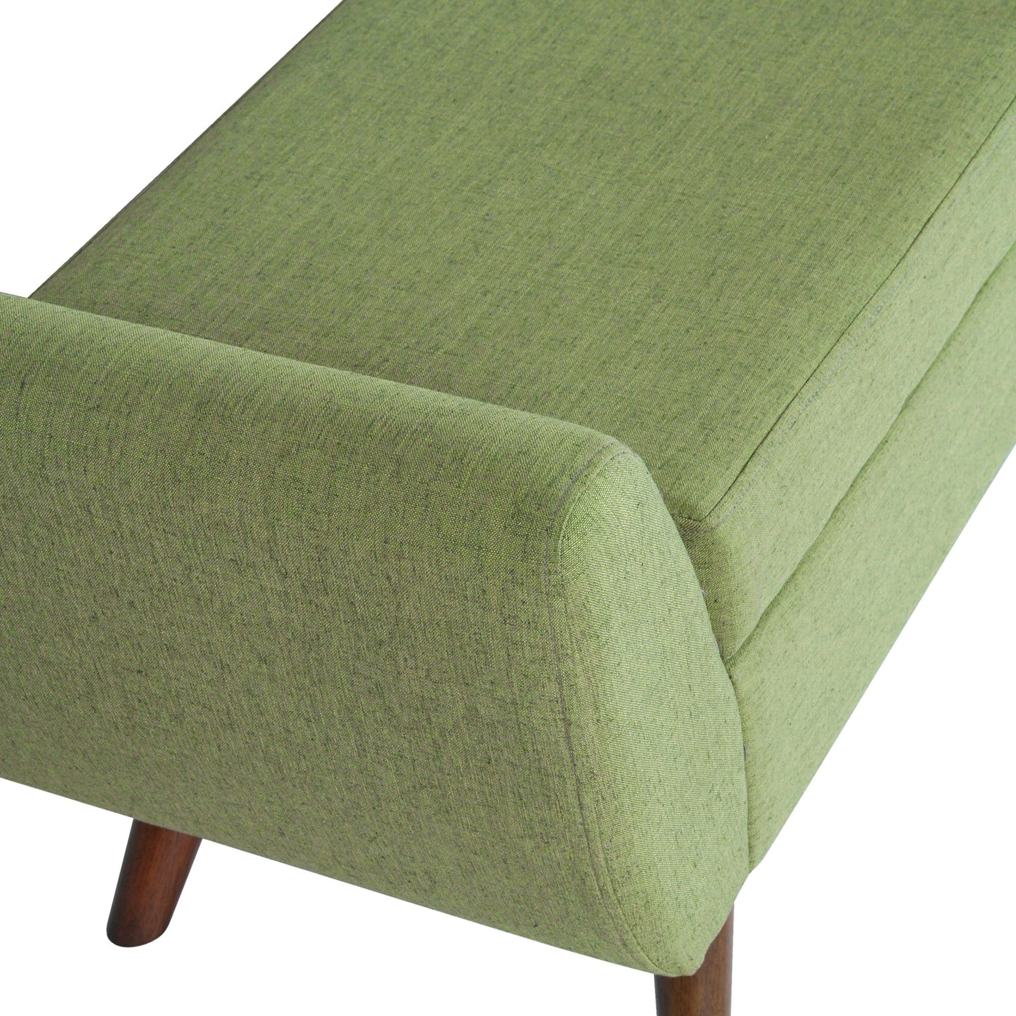 Banc de rangement moderne en sherpa avec pieds en bois HomePop