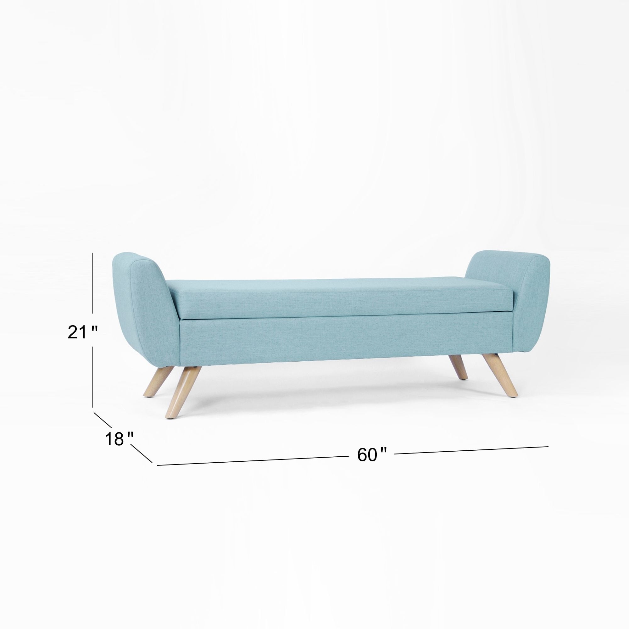 Banc de rangement moderne en sherpa avec pieds en bois HomePop