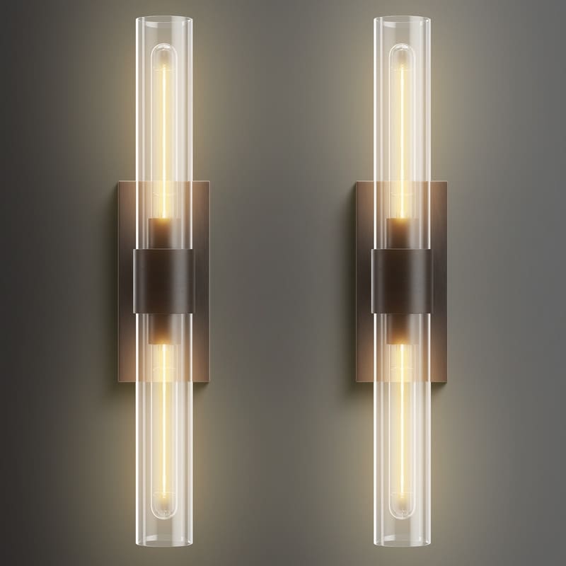 Appliques murales modernes en verre KAYLA, éclairage mural d'intérieur, luminaire de vanité avec abat-jour en verre (lot de 2)