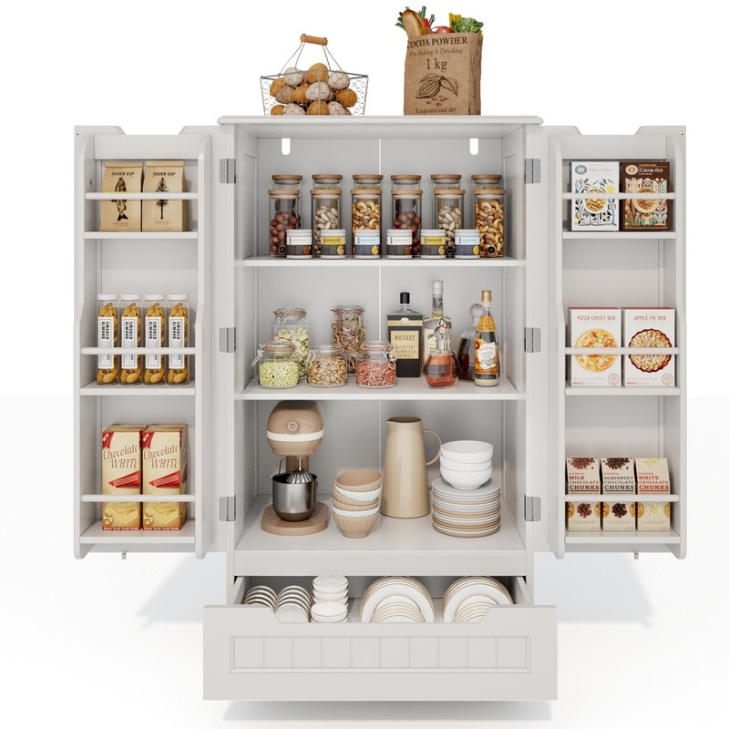 Armoire de rangement pour cuisine, armoire de rangement pour salle de bain indépendante avec 2 portes et tiroirs