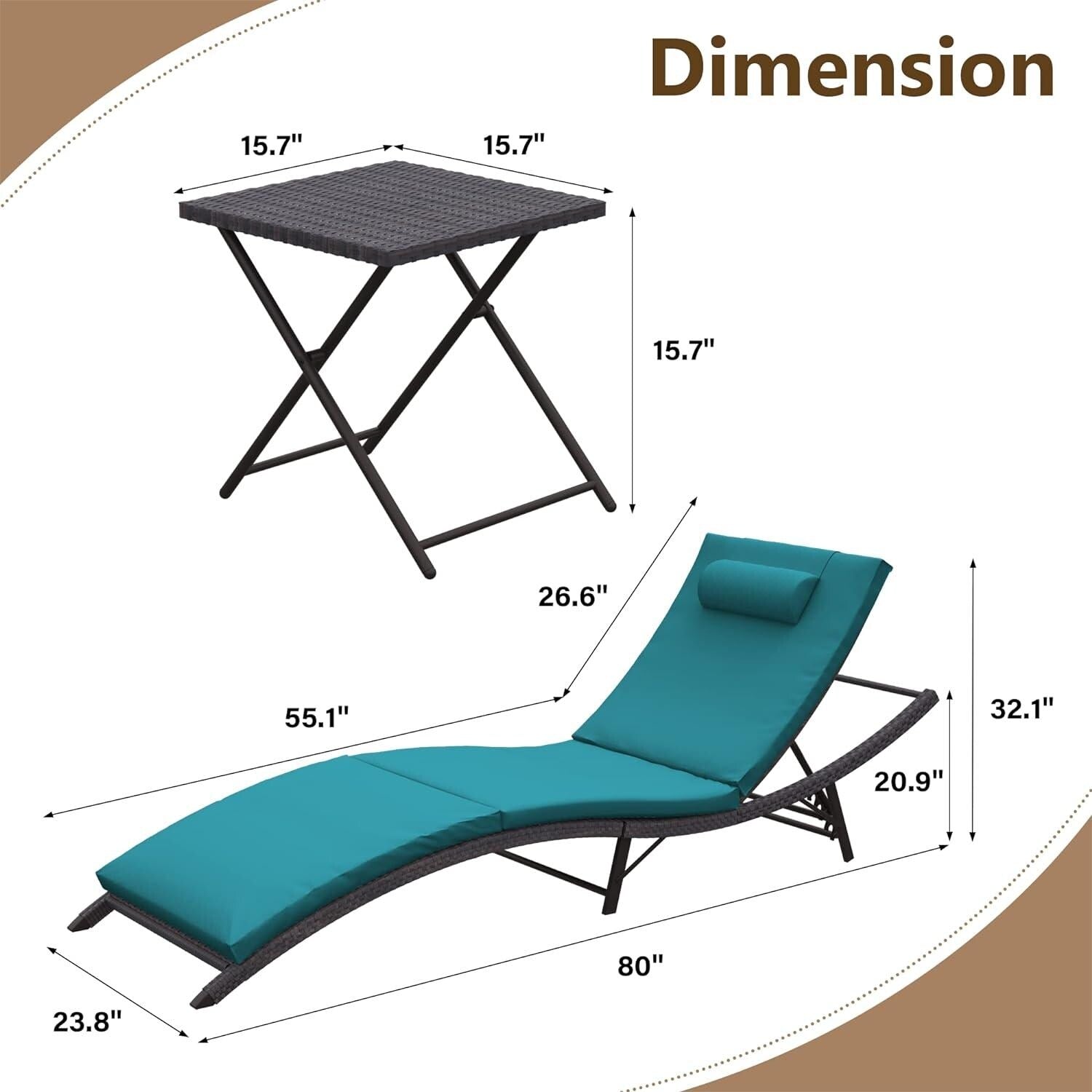 Ensemble de chaises longues d'extérieur 3 pièces Kullavik
