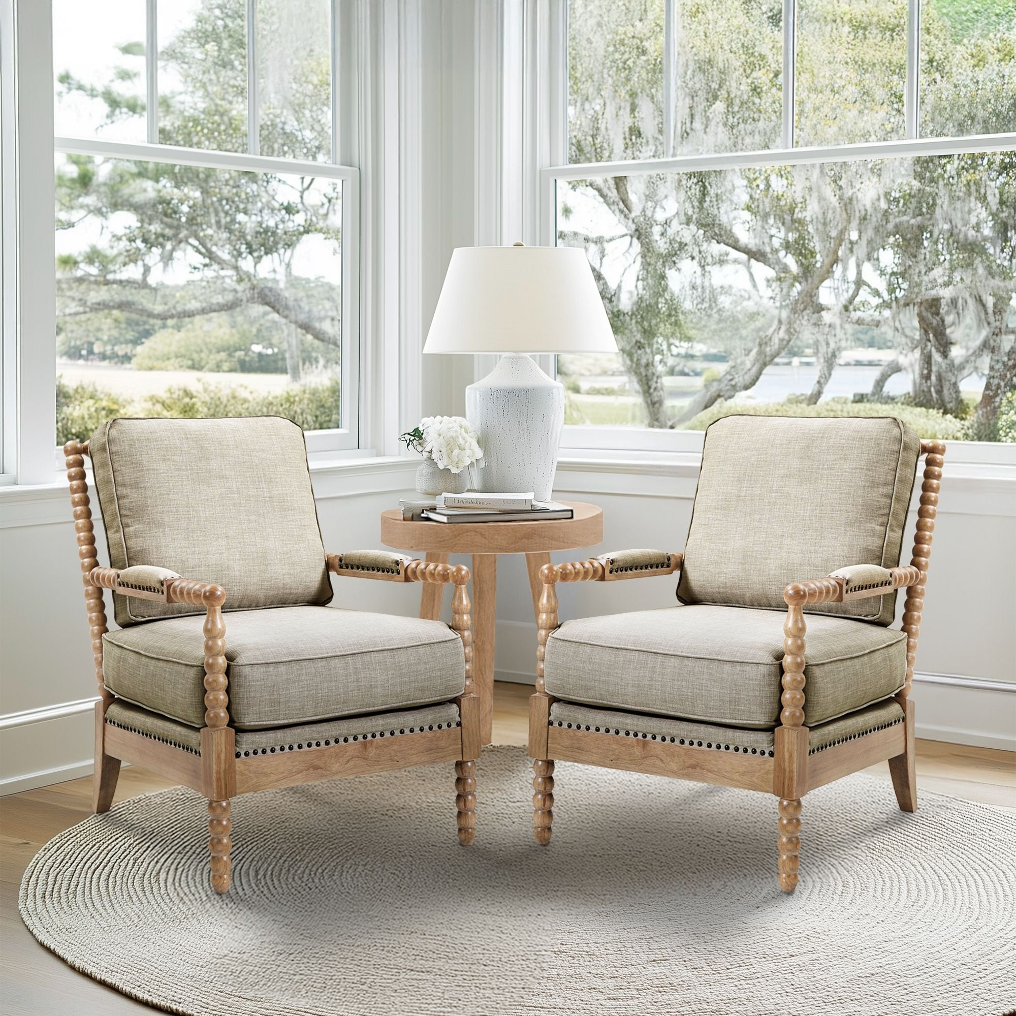 Fauteuil à cadre en bois tourné Madison Park Donohue