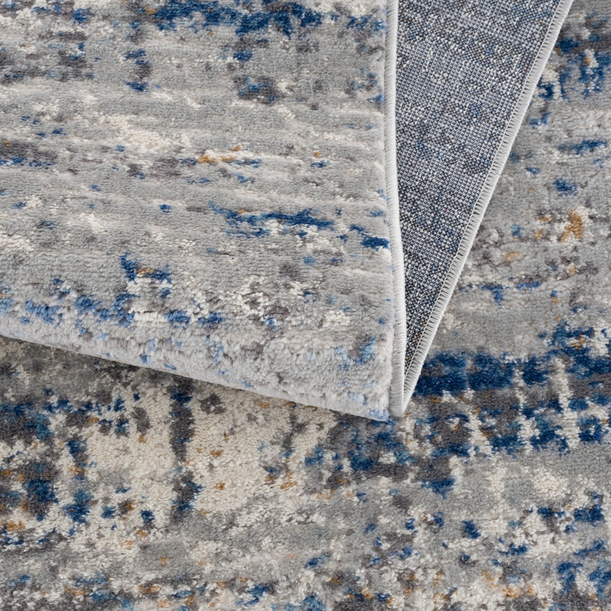 Madison Park Marie Blue/ Cream Abstract Area Rug