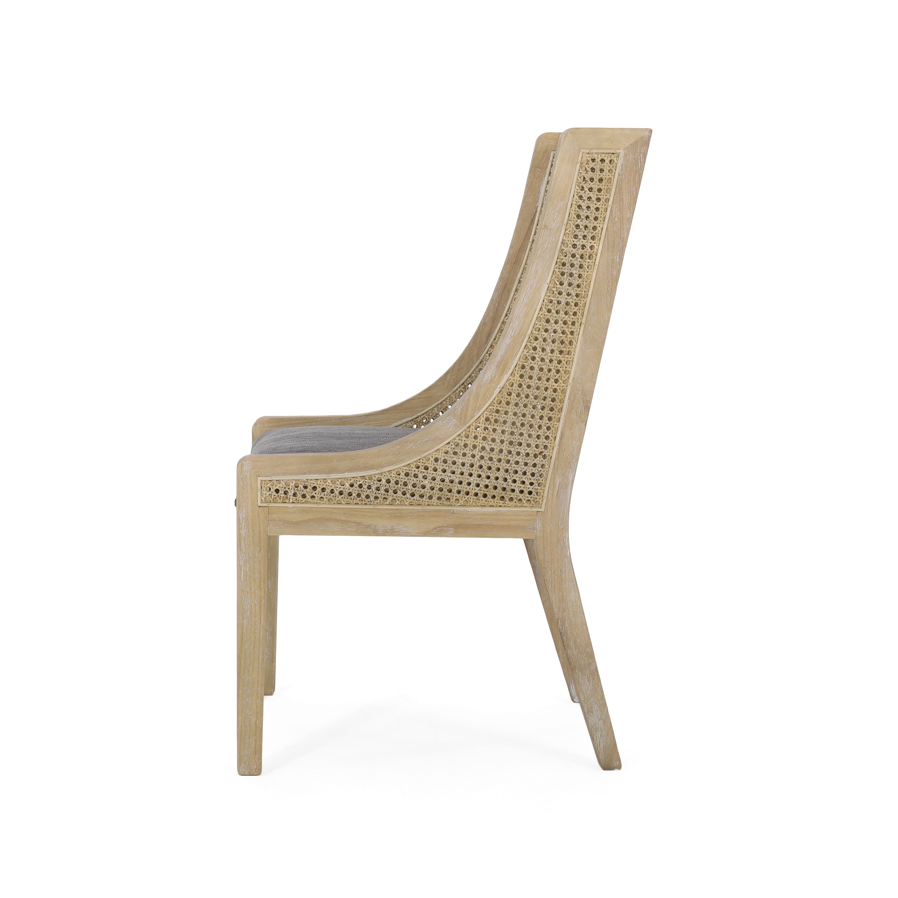 Chaises de salle à manger rembourrées en rotin et bois Maurers (lot de 2) par Christopher Knight Home