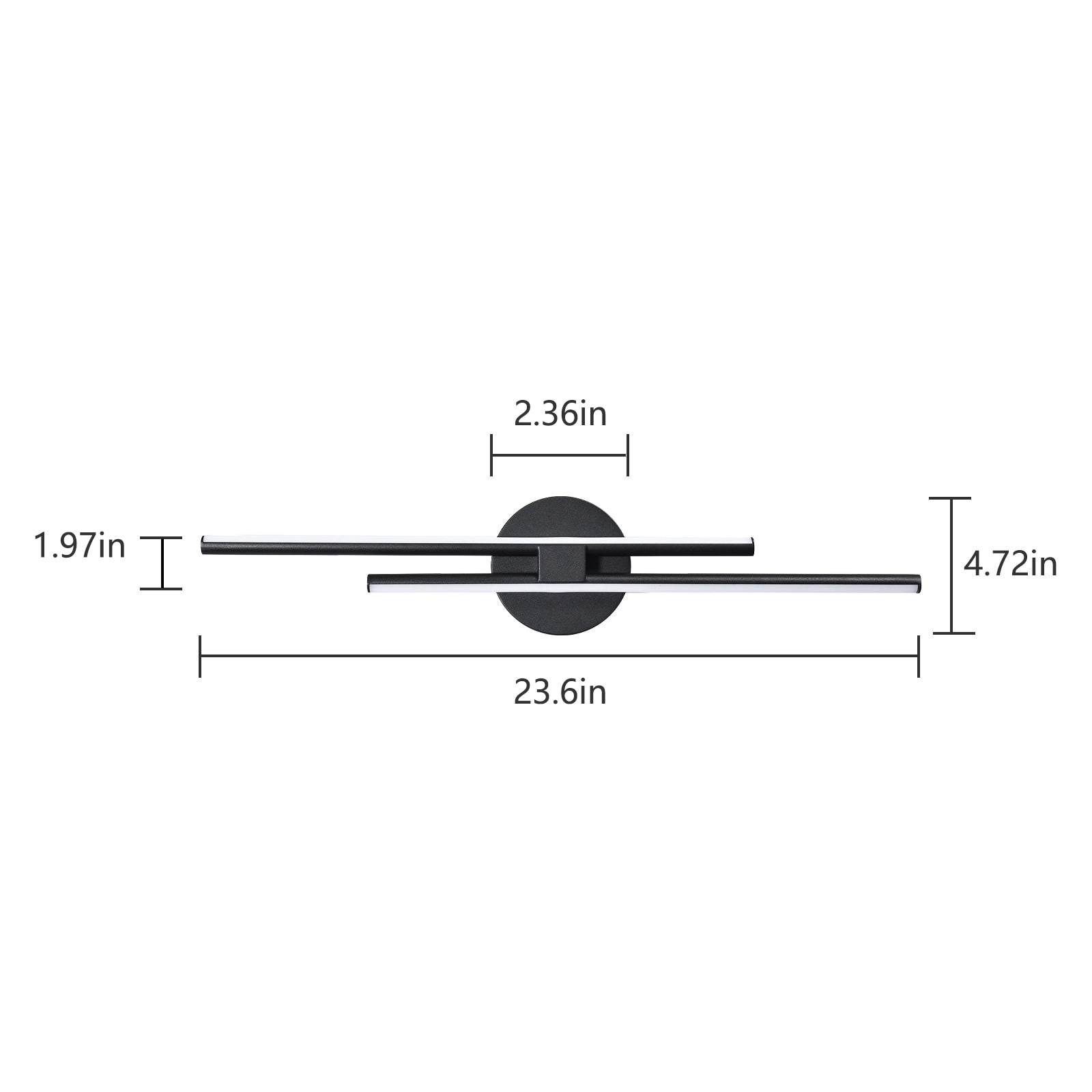 Minimalist 2-Light Dimmable LED Vanity Light Linear Metal Wall Sconce