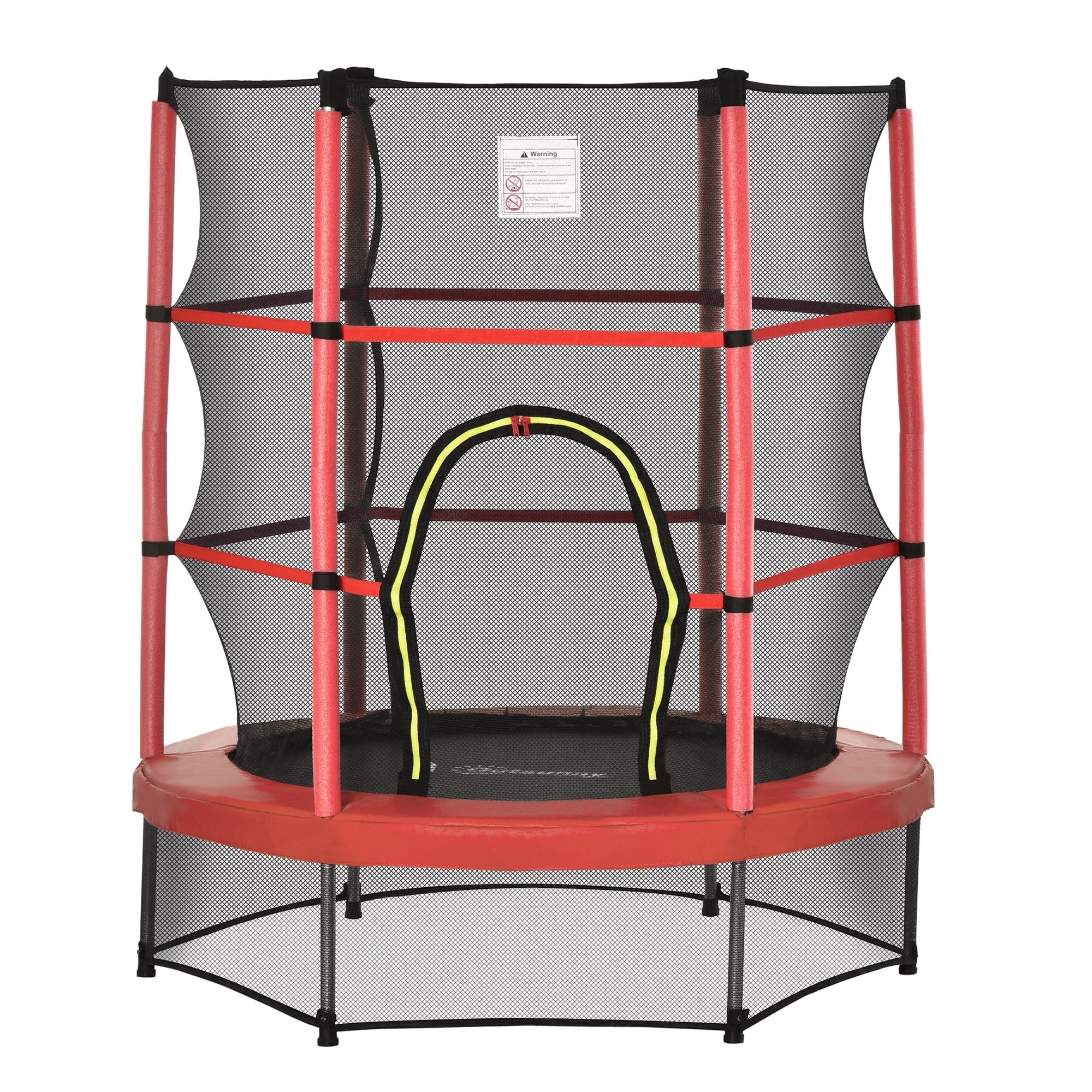Outsunny 5' Diameter Kids Trampoline with Net for Indoors & Outdoors, Ages 3 to 6