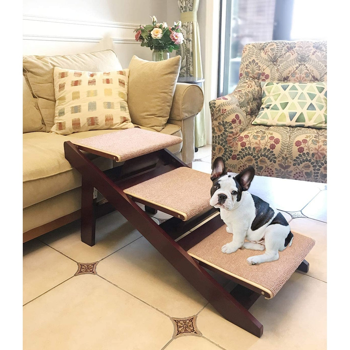 Escalier pliable portable 2 en 1 PAWLAND pour chiens, chats, lits hauts, marchepieds pour chiens, marchepied facile à monter pour animaux de compagnie