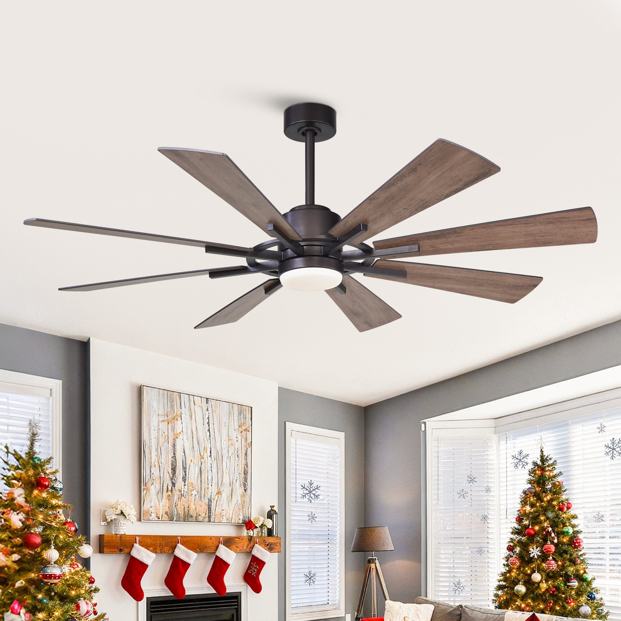 Ventilateur de plafond à LED intégré Parrot Uncle 60 Farmhouse avec lumière et télécommande