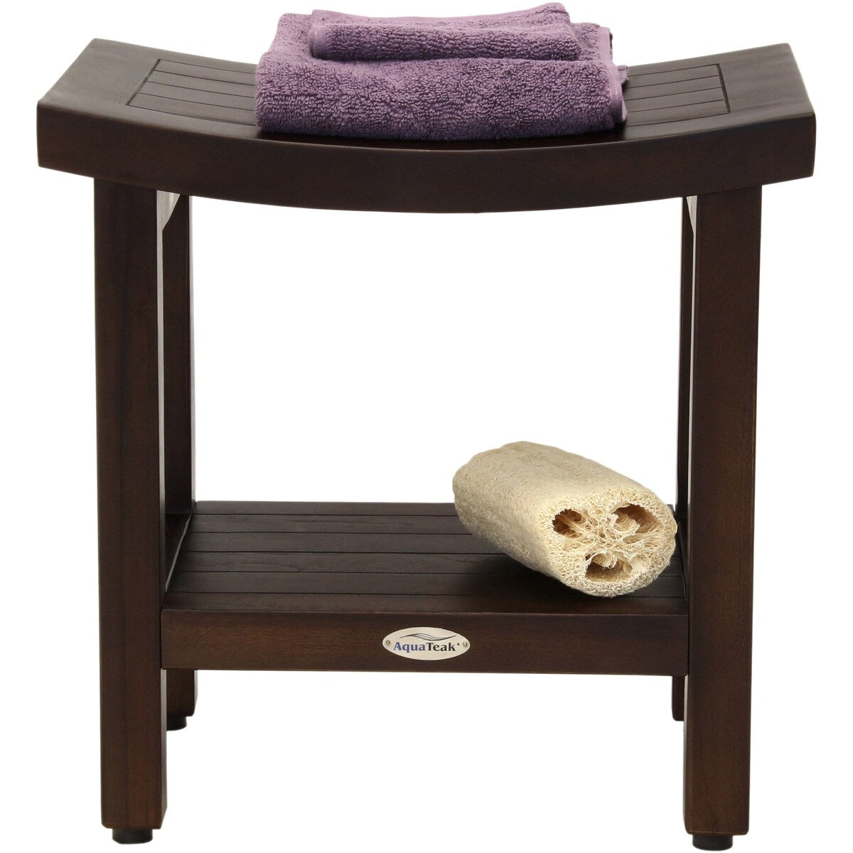 Banc de douche breveté en teck Sumba avec étagère