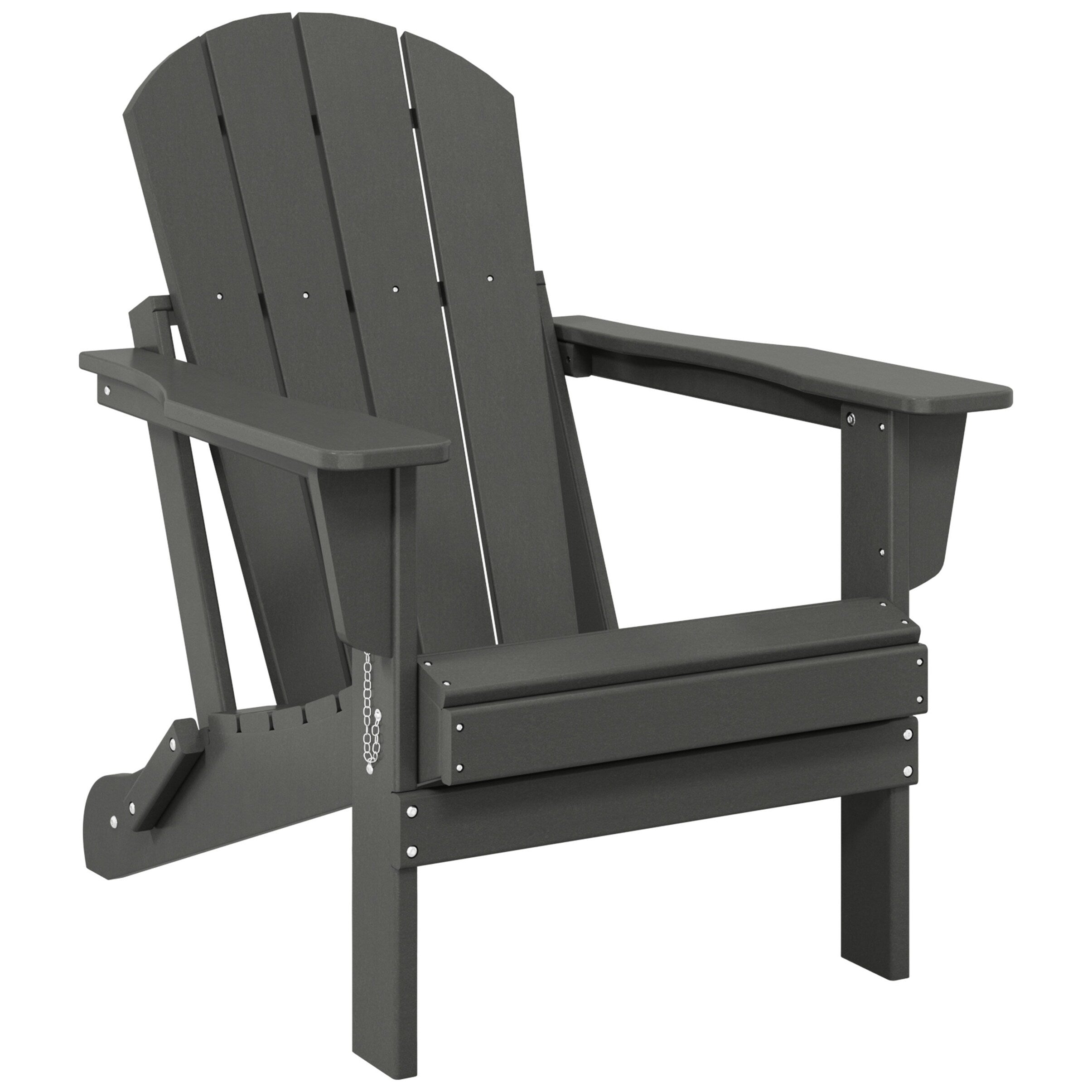 Chaise pliante Adirondack Polytrends Laguna résistante à la décoloration et aux intempéries pour patio extérieur
