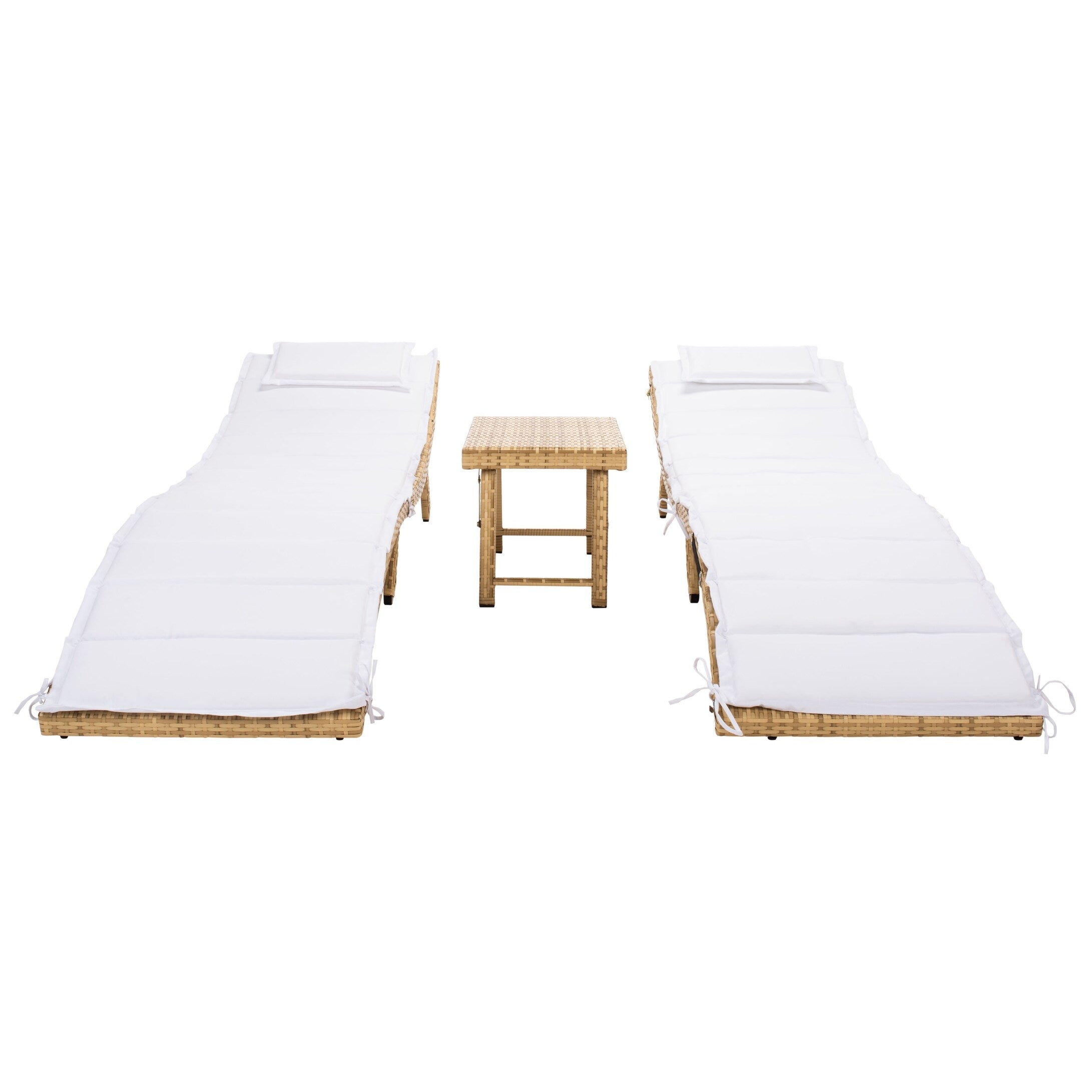 Ensemble de chaises longues d'extérieur Blaguna 3 pièces SAFAVIEH - 83 L x 20 P x 24 H