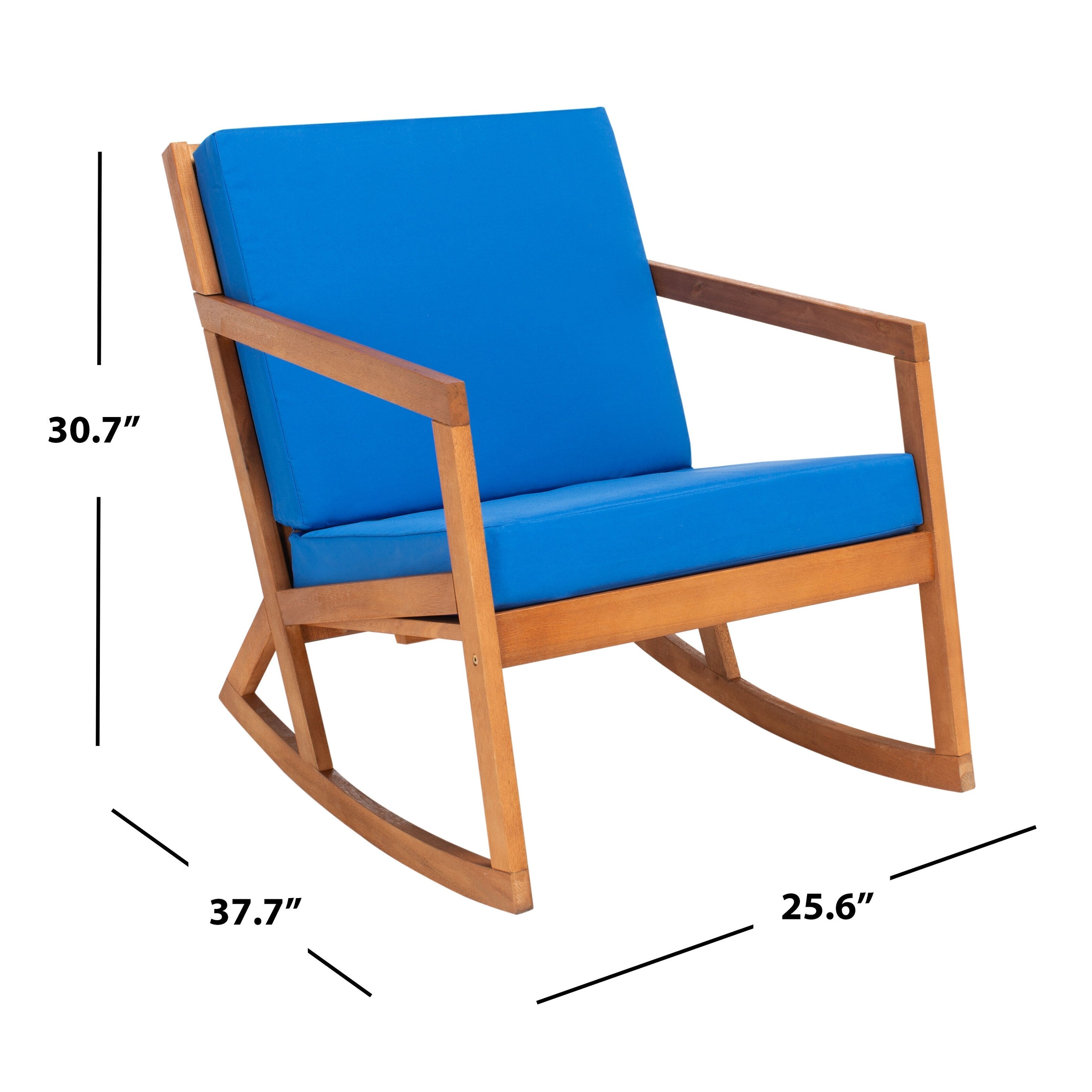 Chaise à bascule d'extérieur Makaila de SAFAVIEH avec coussin - 26 L x 31 P x 38 H
