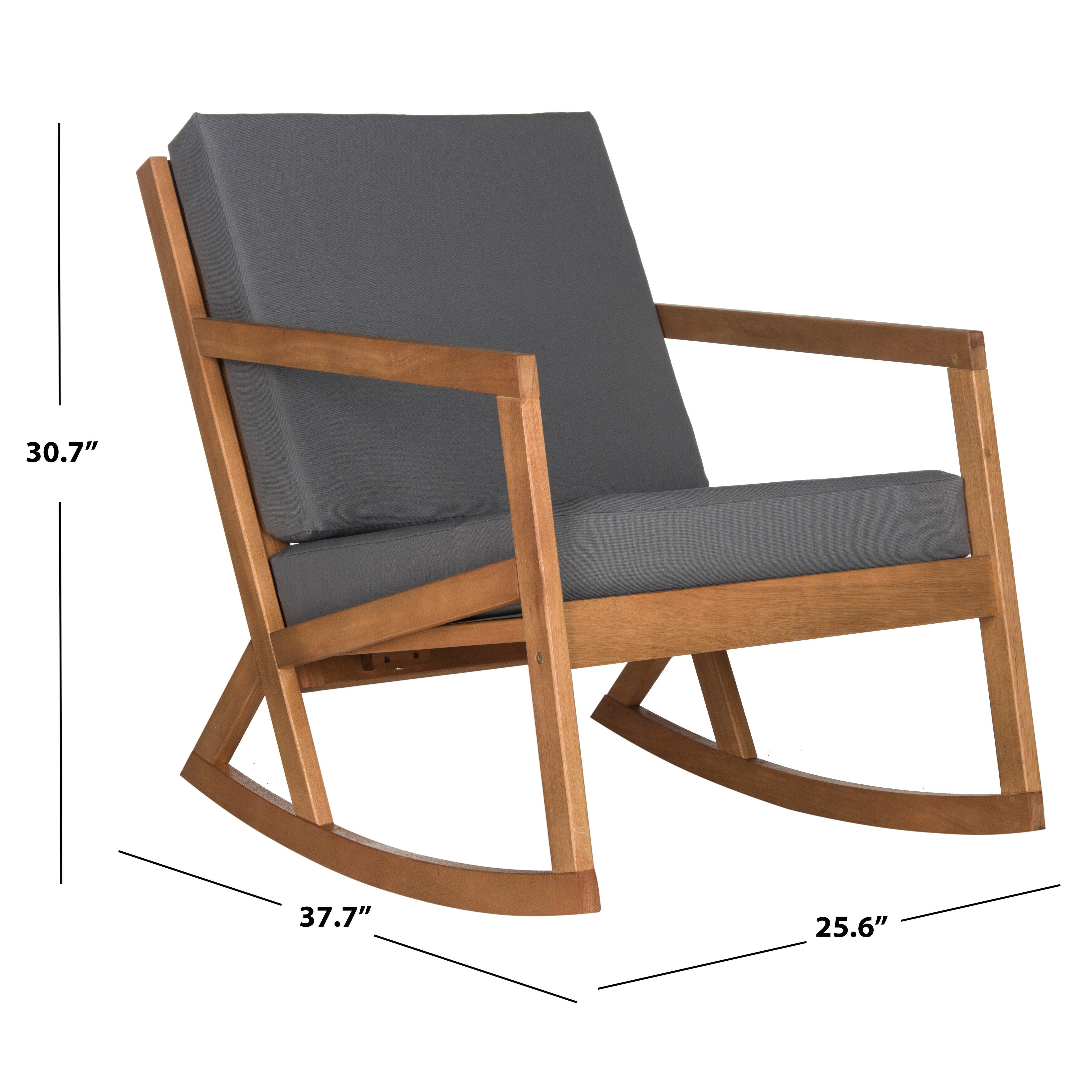 Chaise à bascule d'extérieur Makaila de SAFAVIEH avec coussin - 26 L x 31 P x 38 H