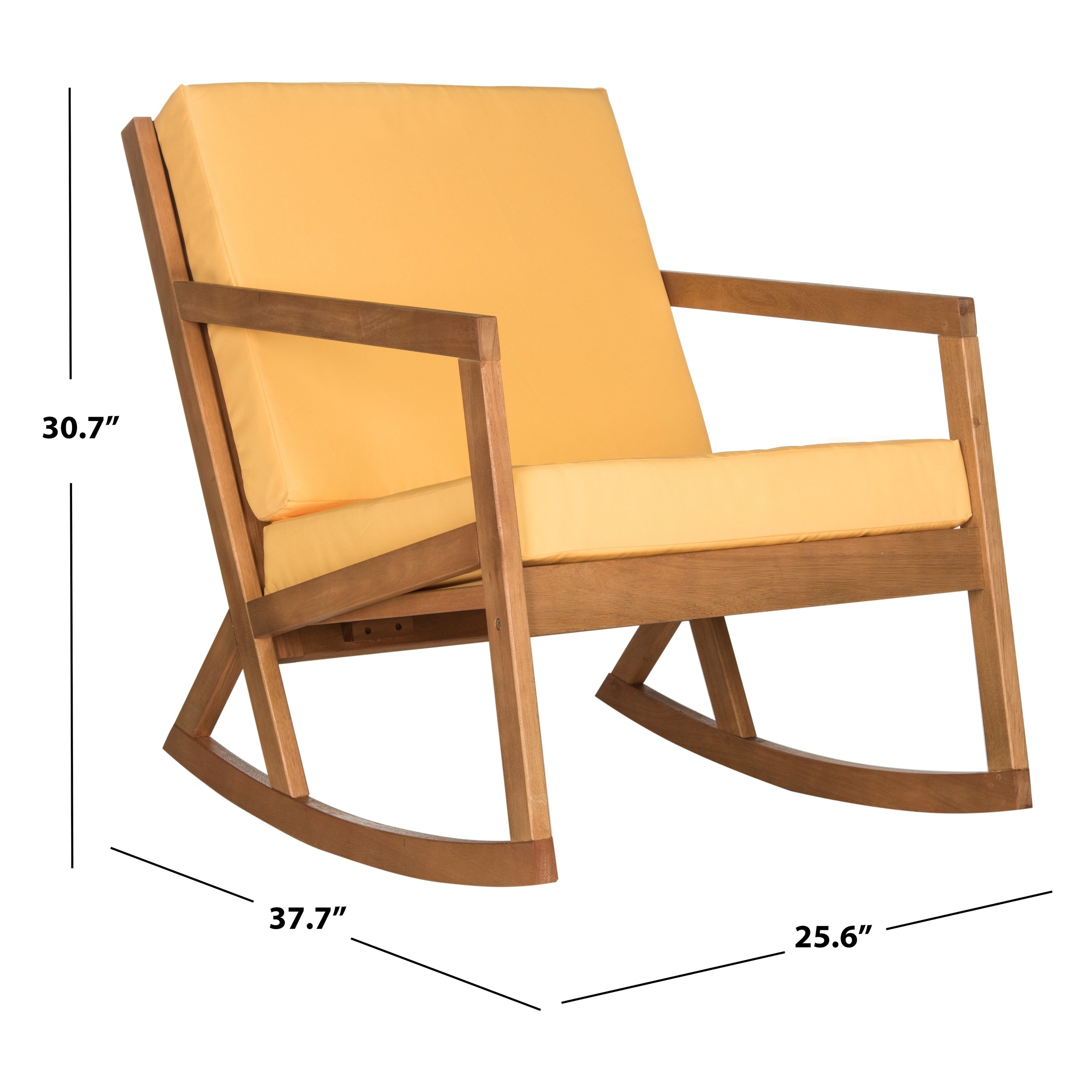 Chaise à bascule d'extérieur Makaila de SAFAVIEH avec coussin - 26 L x 31 P x 38 H