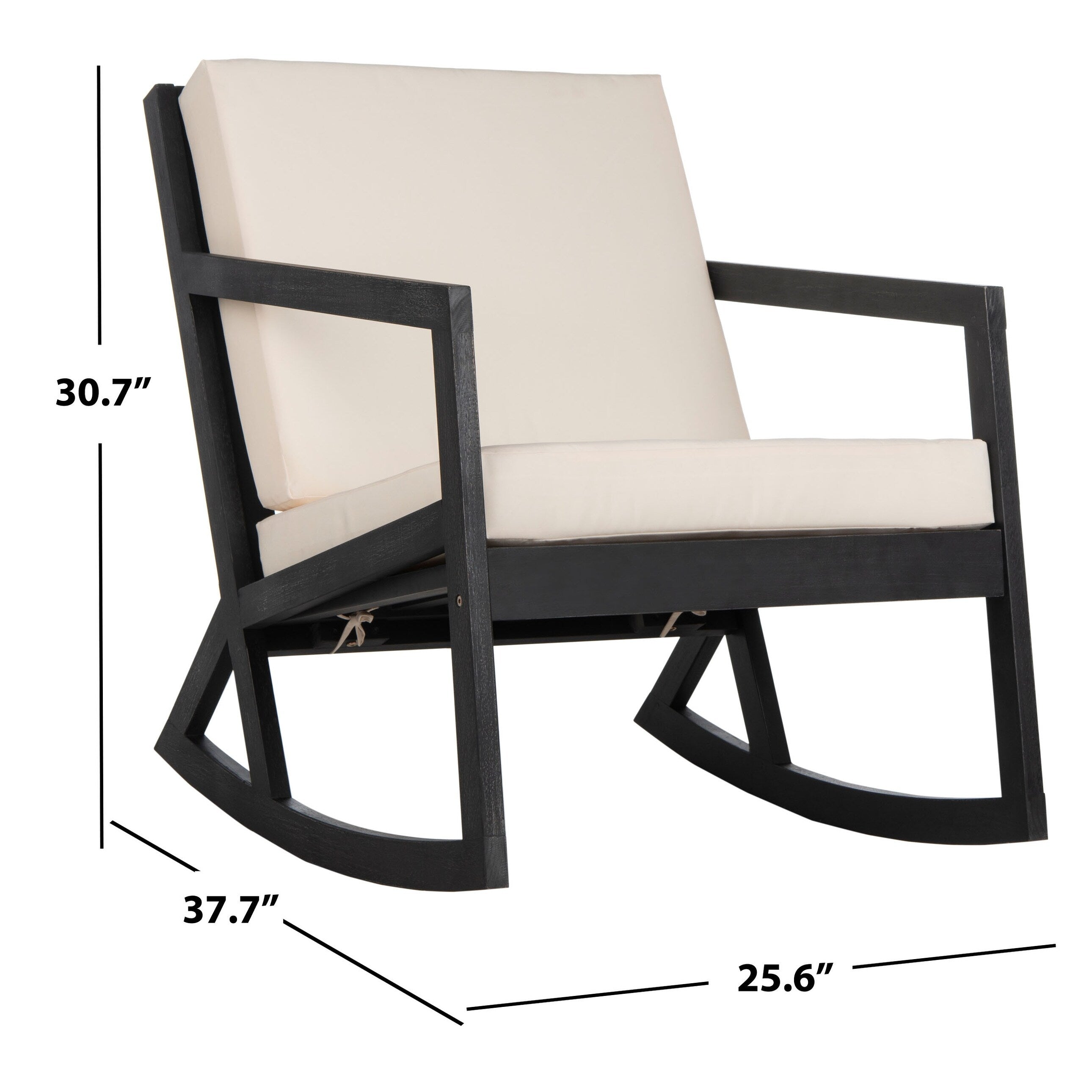 Chaise à bascule d'extérieur Makaila de SAFAVIEH avec coussin - 26 L x 31 P x 38 H