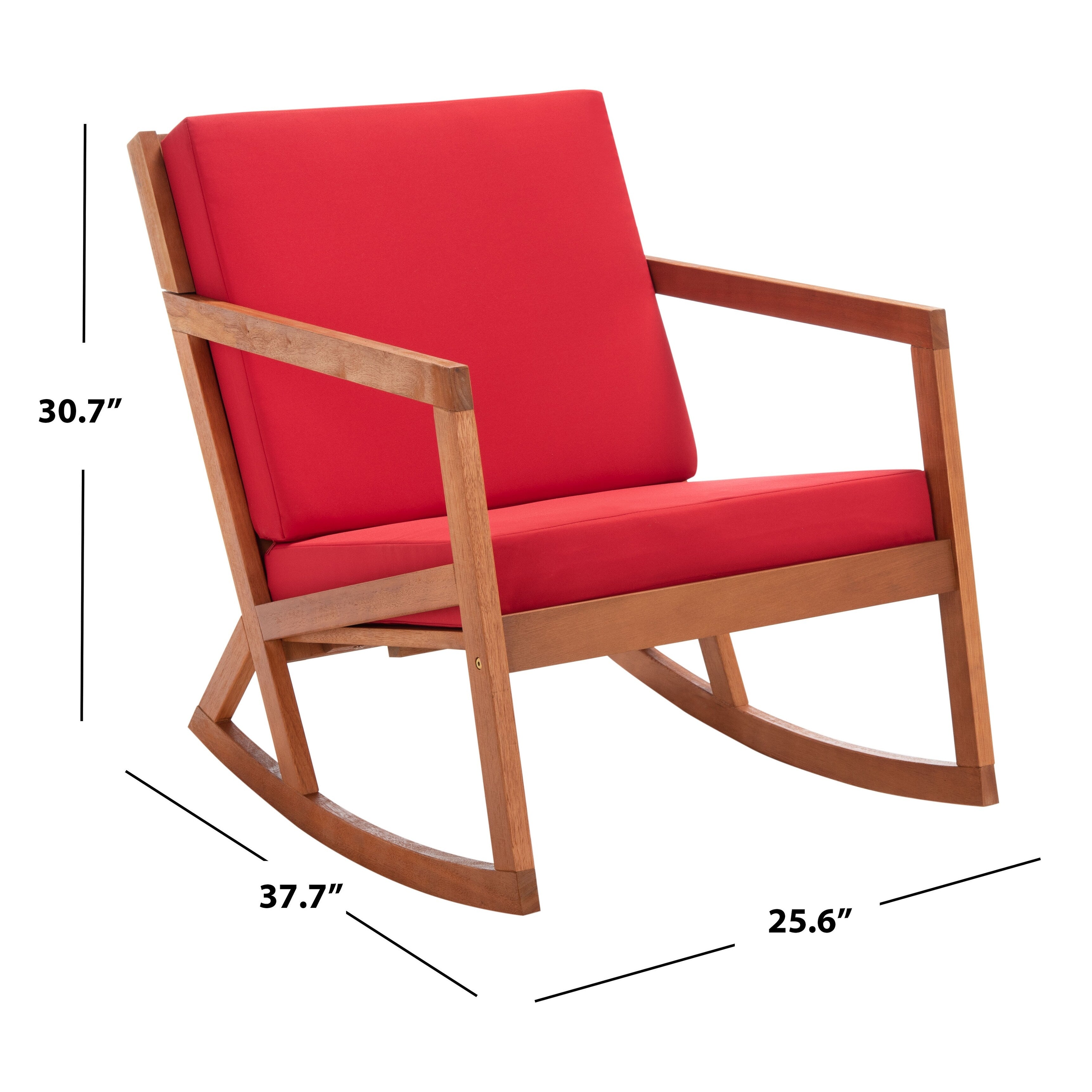 Chaise à bascule d'extérieur Makaila de SAFAVIEH avec coussin - 26 L x 31 P x 38 H