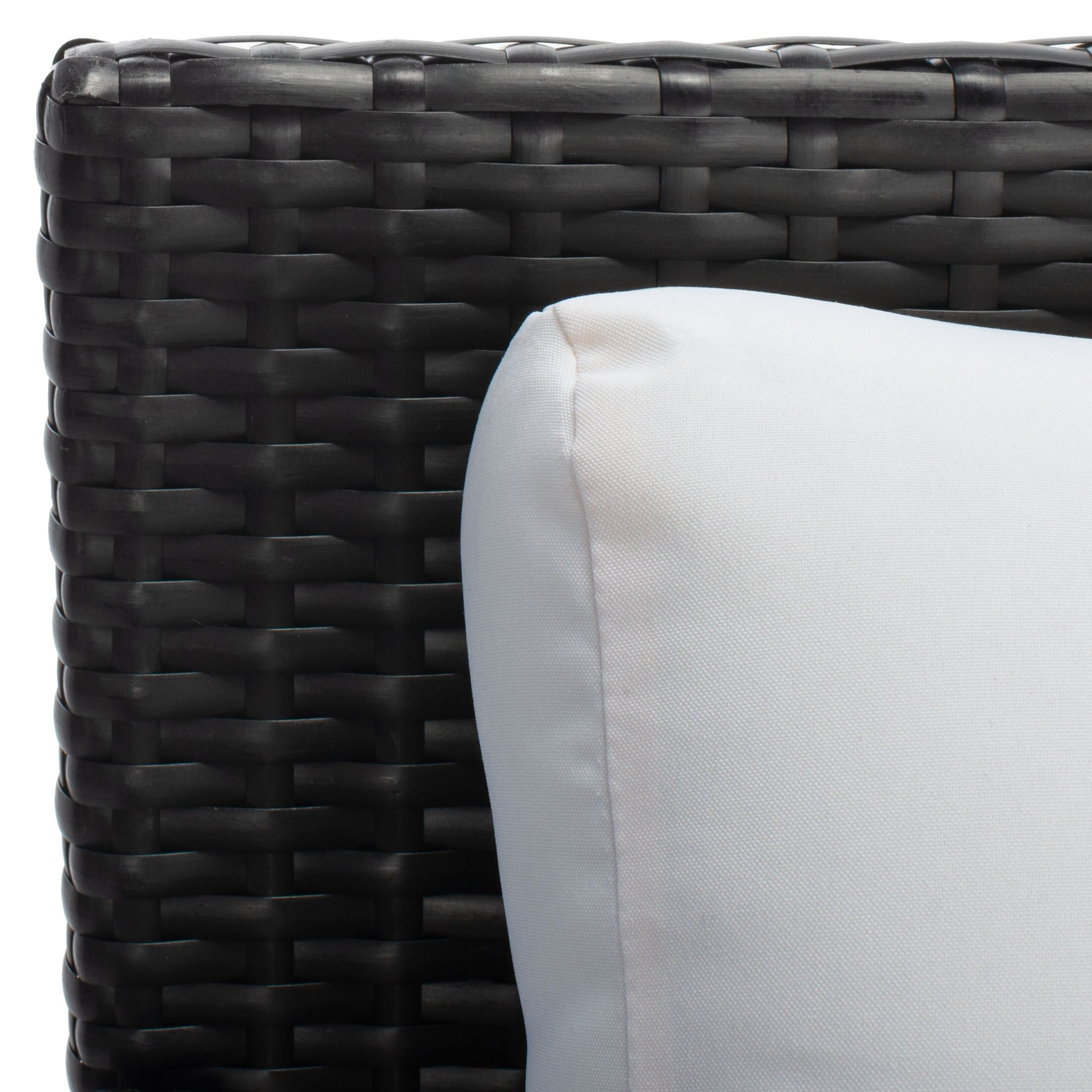 Lit de repos d'extérieur SAFAVIEH Taniyah en osier avec oreiller et coussins - 53 L x 28 P x 62 H