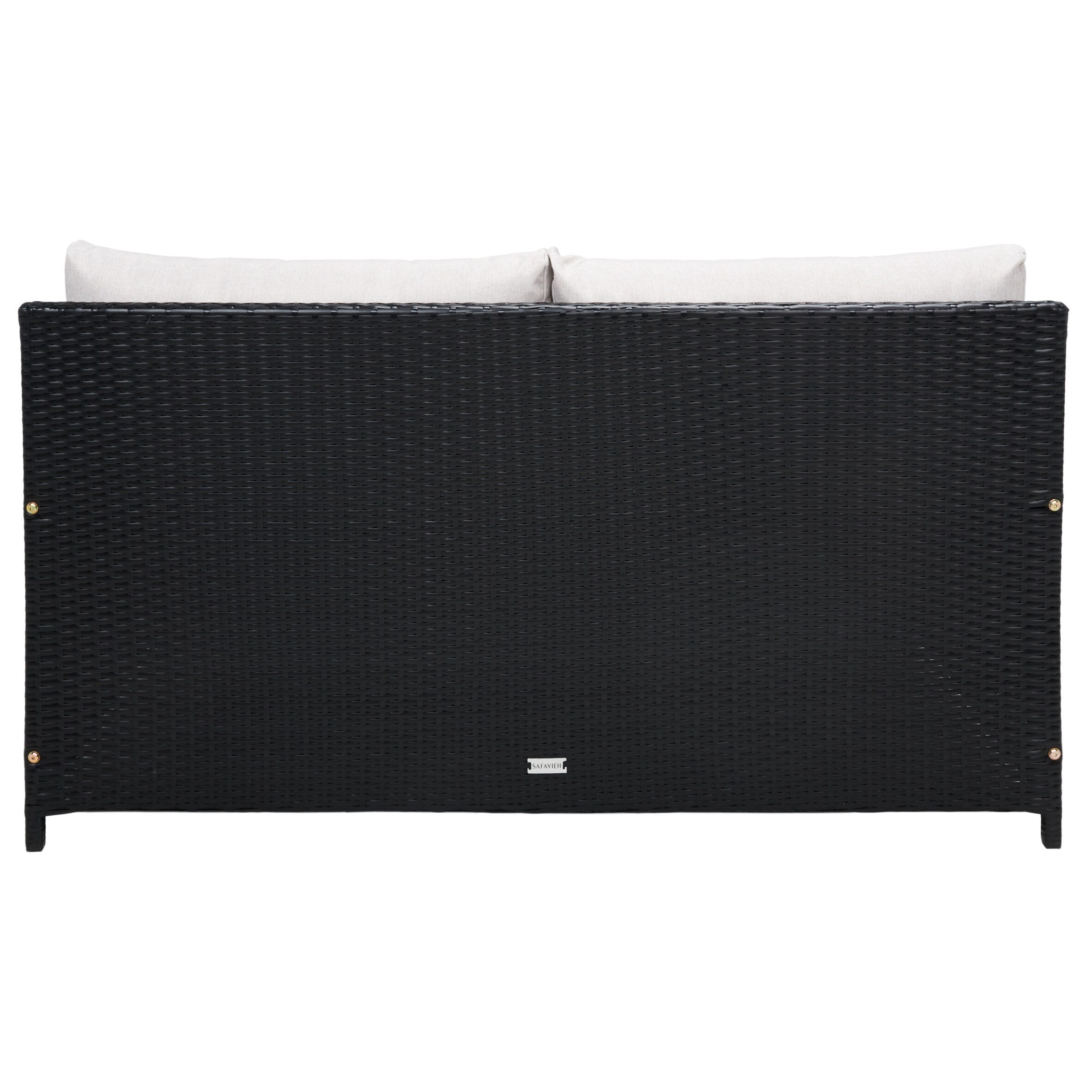 Lit de repos d'extérieur SAFAVIEH Taniyah en osier avec oreiller et coussins - 53 L x 28 P x 62 H