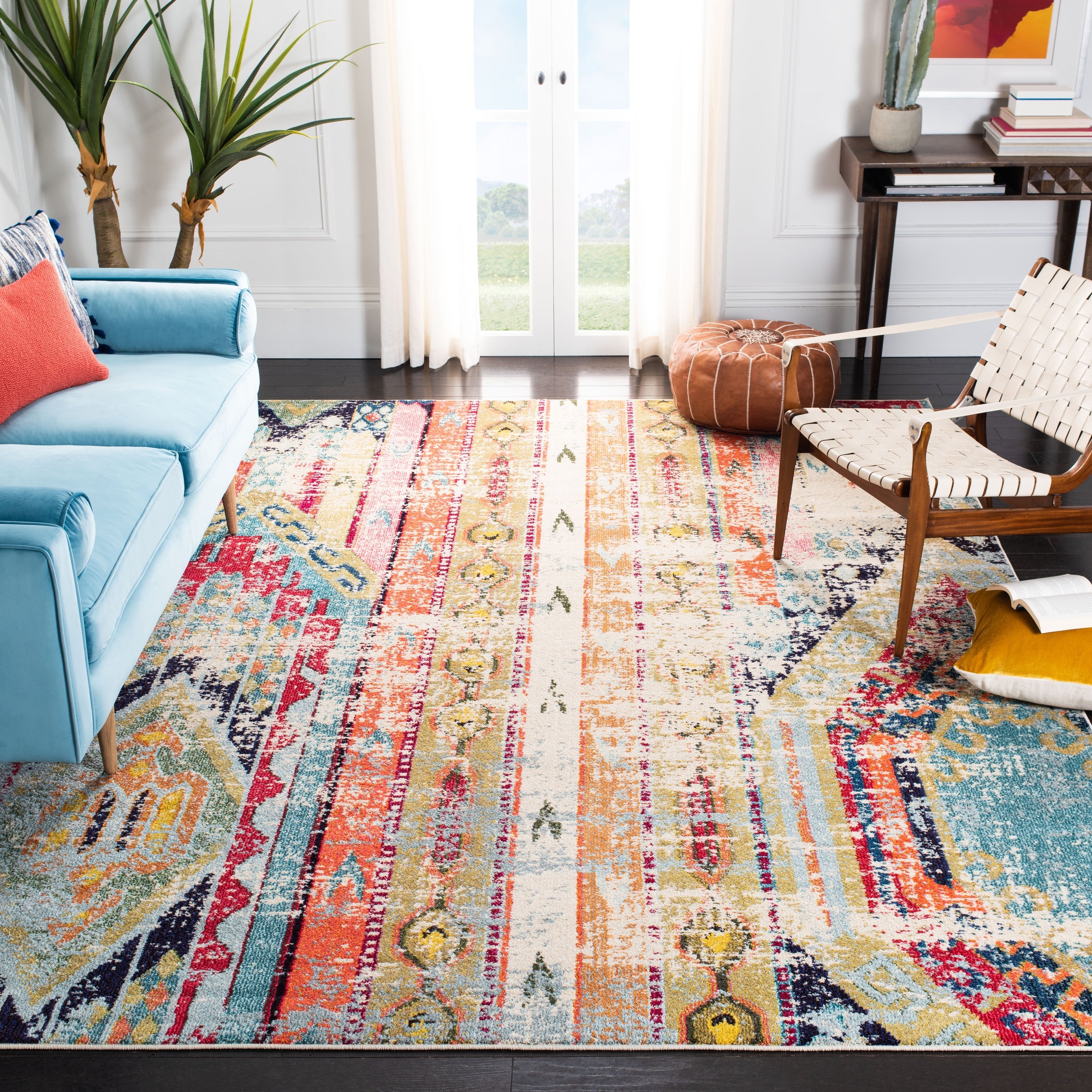 SAFAVIEH, Madison Sonya Abstract Boho Distressed Rug