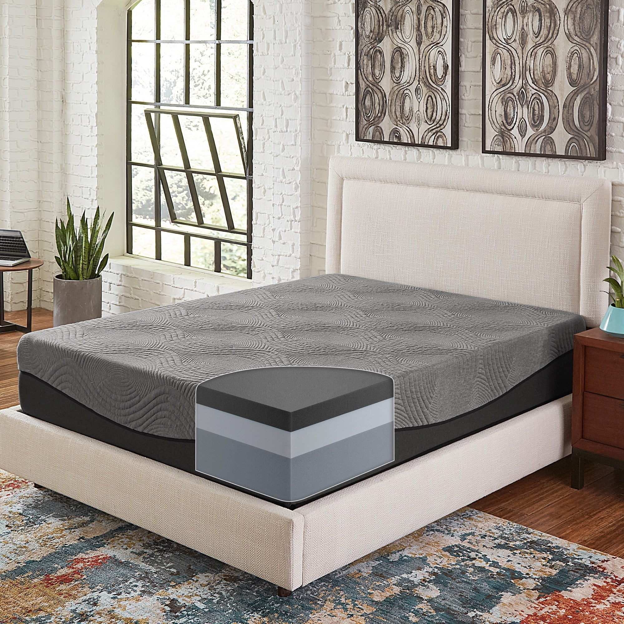 Matelas en mousse à mémoire de forme Slumber Solutions Active 14 pouces au charbon de bois