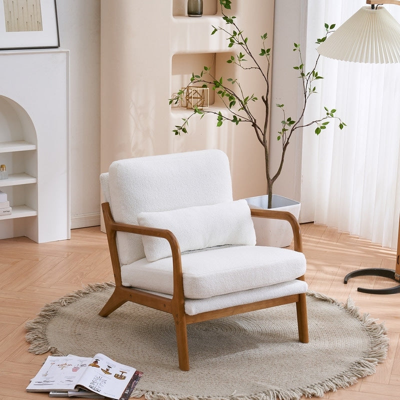 Chaise d'appoint rembourrée de style moderne du milieu du siècle