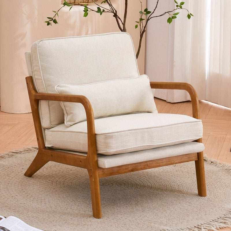 Chaise d'appoint rembourrée de style moderne du milieu du siècle
