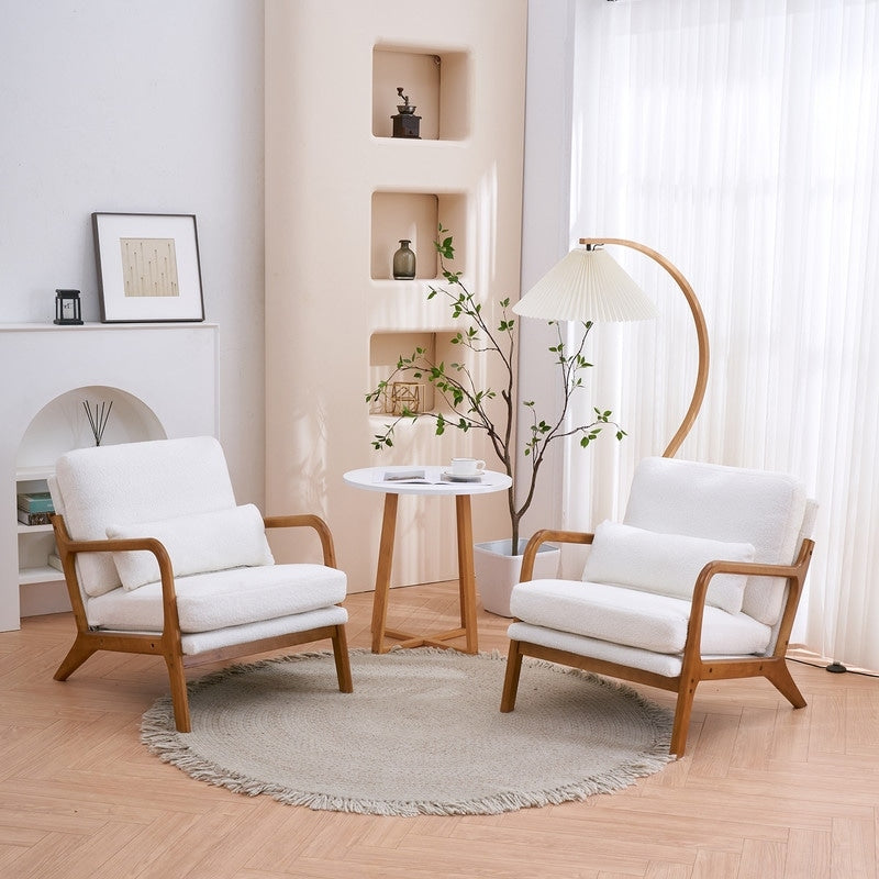 Chaise d'appoint rembourrée de style moderne du milieu du siècle