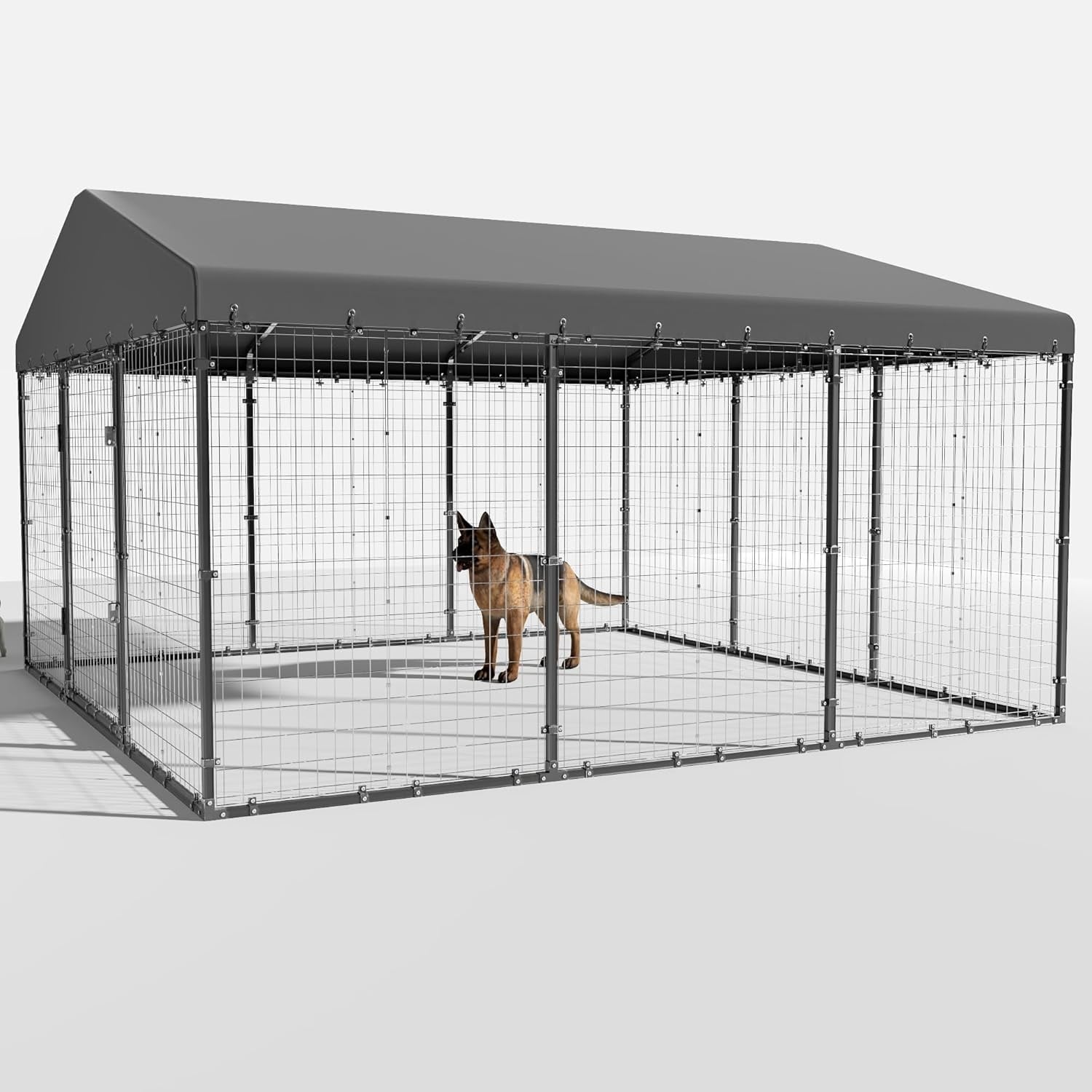 Grande niche d'extérieur pour chien (l 118 x P 118 x H 70), cage robuste avec toit étanche.