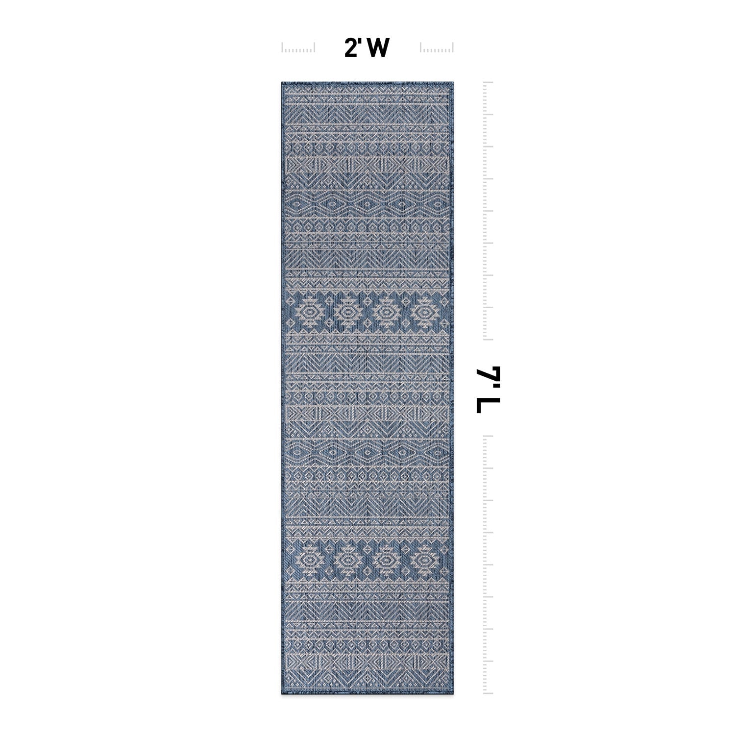 World Rug Gallery Distressed Geometric Bohemian Textured Flat Weave Indoor/Outdoor Area Rug