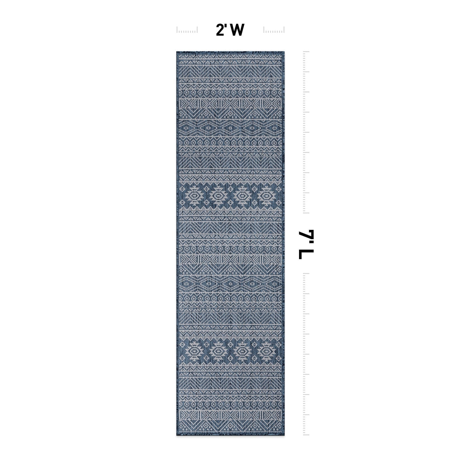 World Rug Gallery Distressed Geometric Bohemian Textured Flat Weave Indoor/Outdoor Area Rug