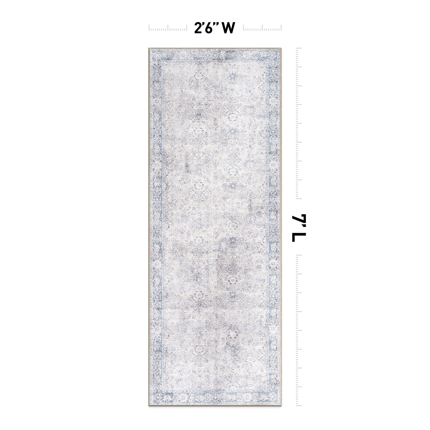 World Rug Gallery Transitional Bordered Vintage Machine Washable Non Slip Area Rug