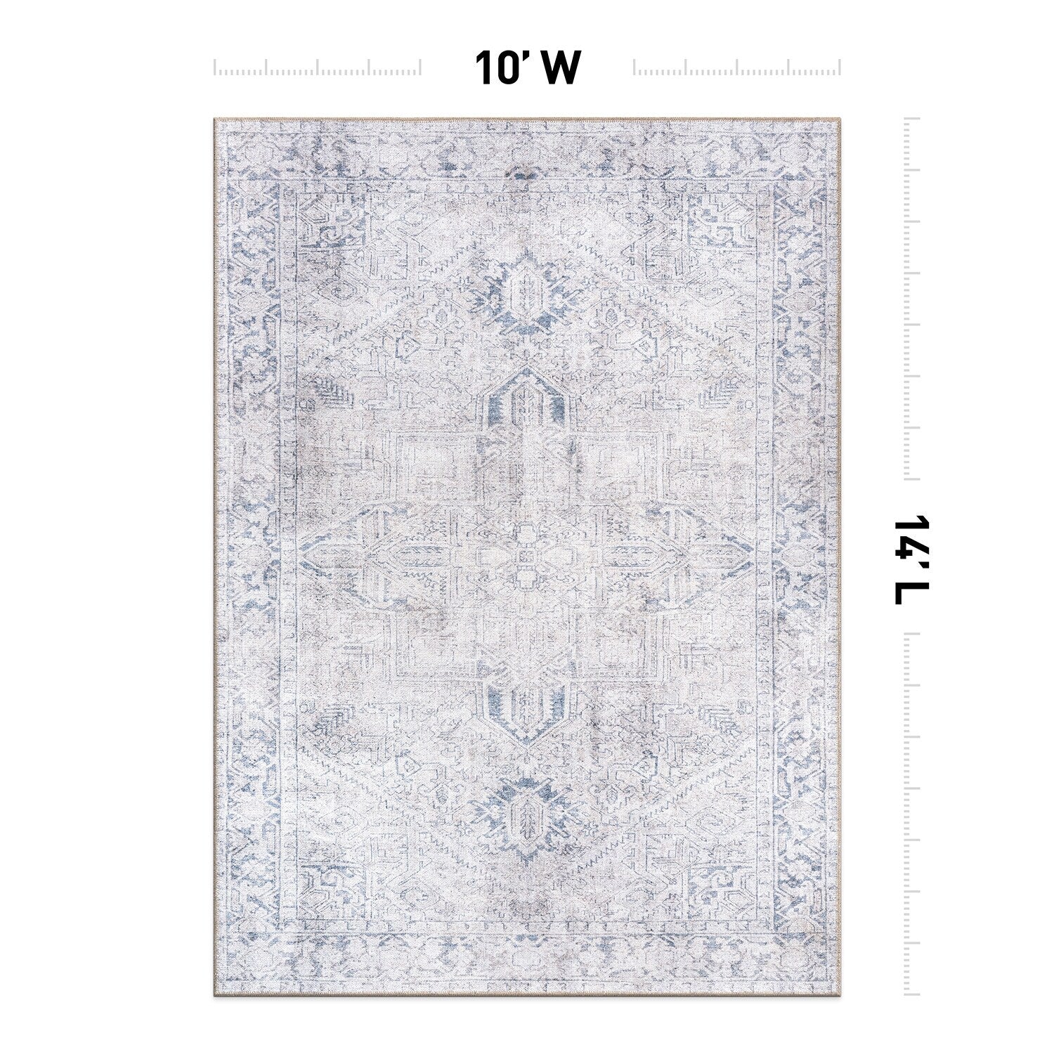 World Rug Gallery Vintage Boho Medallion Machine Washable Non Slip Area Rug