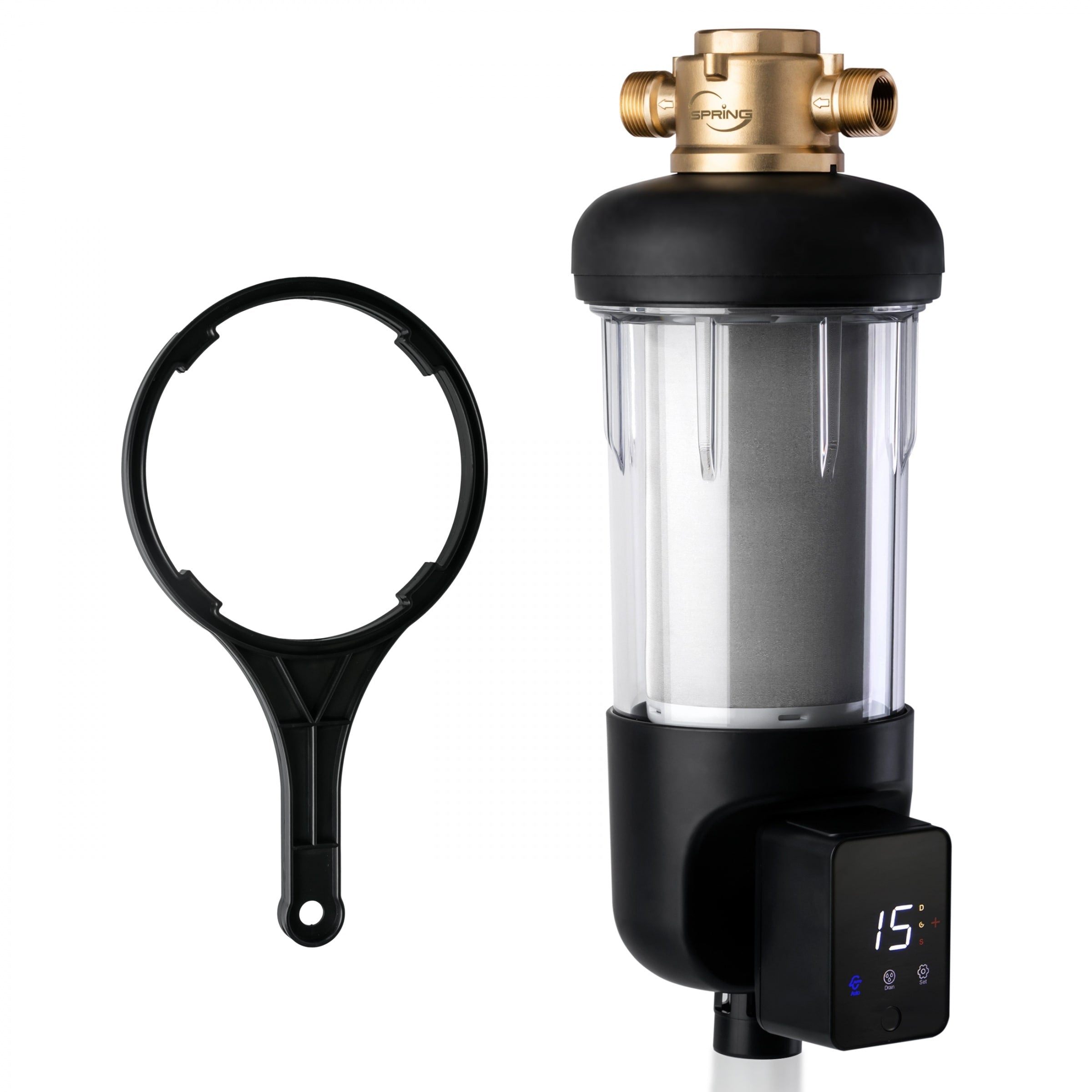 Filtre à eau à sédiments iSpring WSP100ARJ certifié NSF, format géant, réutilisable, avec module de rinçage tactile, 100 microns