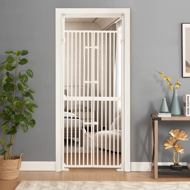 Barrière pour chat extra haute Unipaws de 188 cm de haut avec portes verrouillables